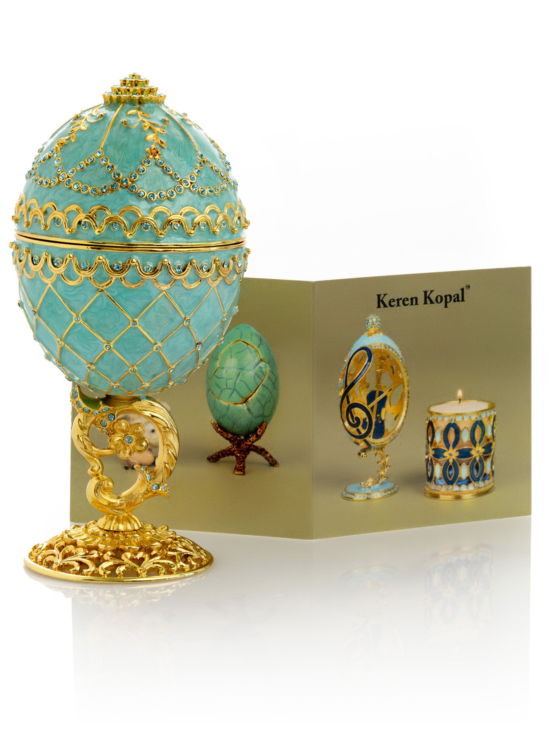 Keren Kopal Gold & Turquoise Egg with Royal Carriage