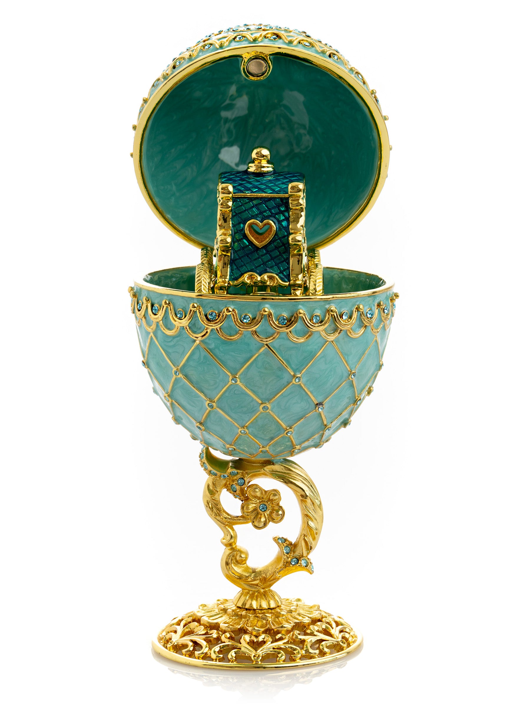 Keren Kopal Gold & Turquoise Egg with Royal Carriage