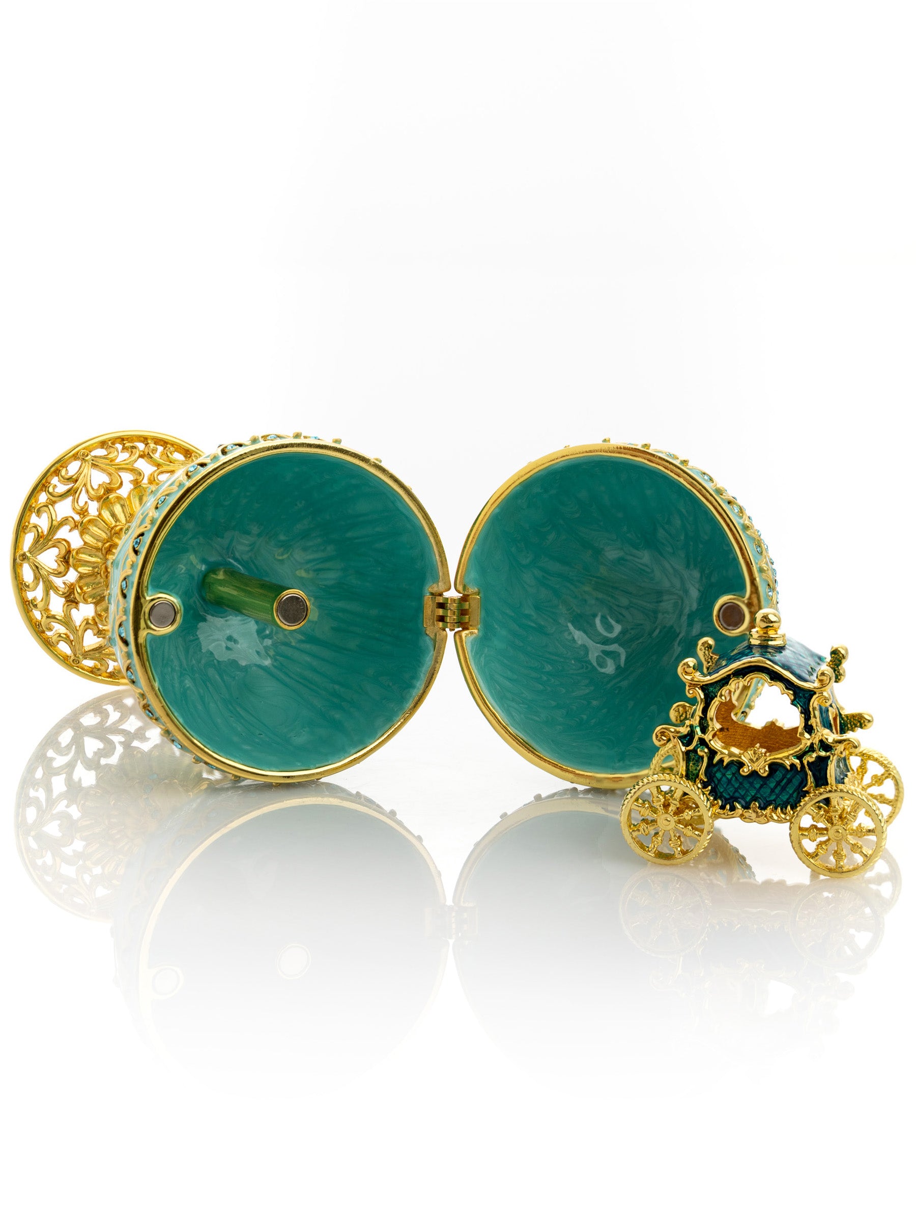 Keren Kopal Gold & Turquoise Egg with Royal Carriage