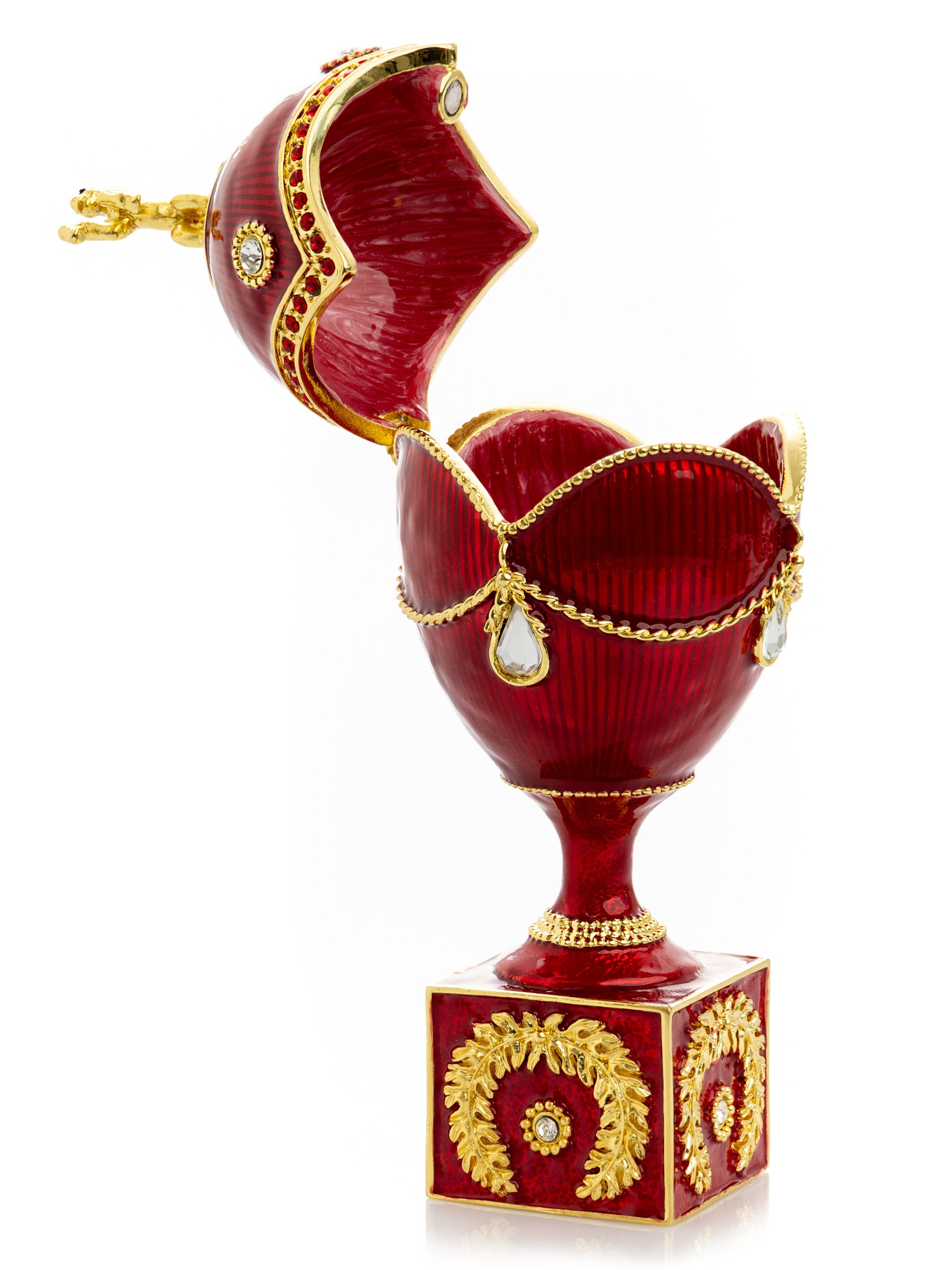 Keren Kopal Red Faberge Egg with Gold Horse