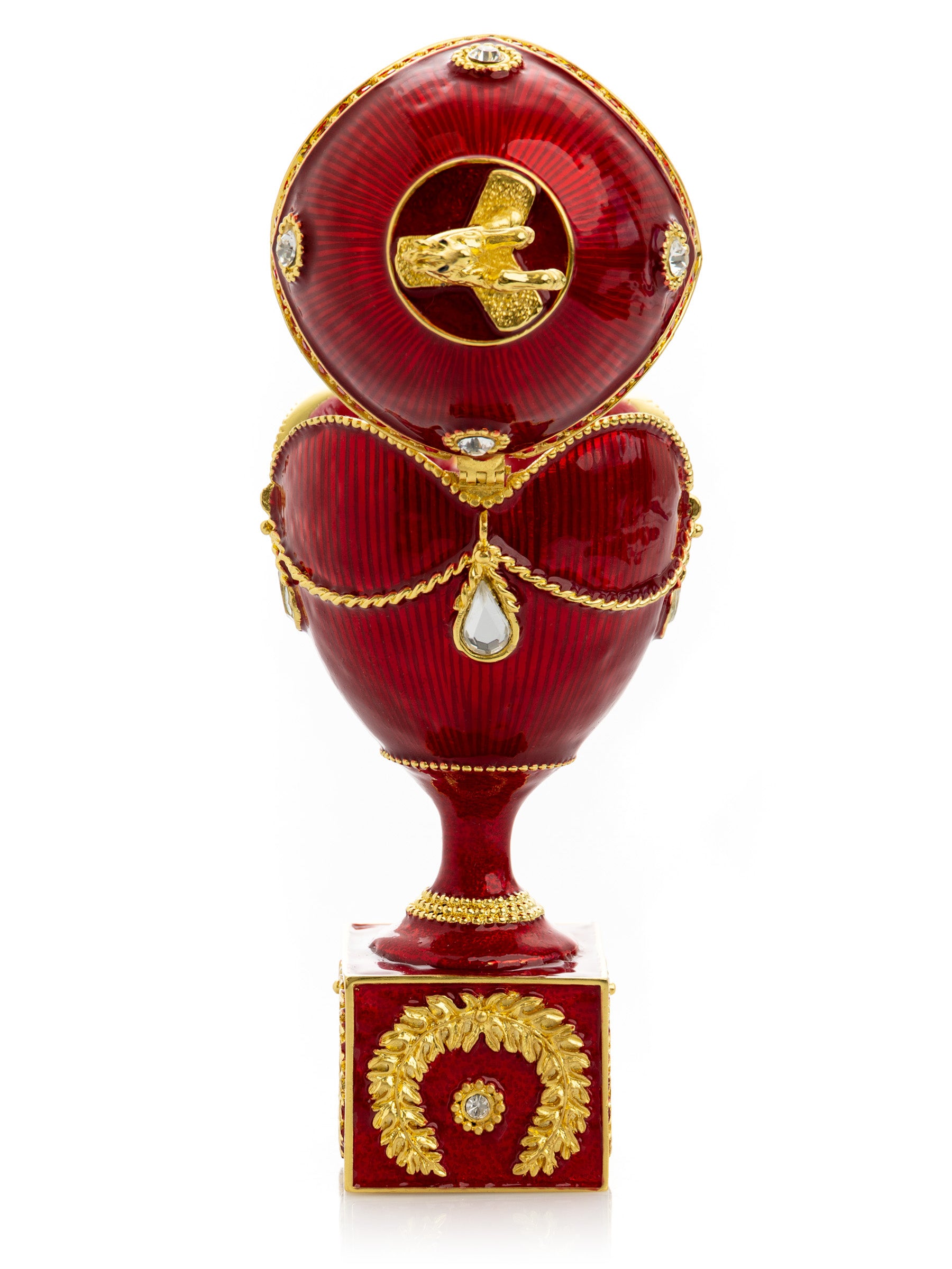 Keren Kopal Red Faberge Egg with Gold Horse