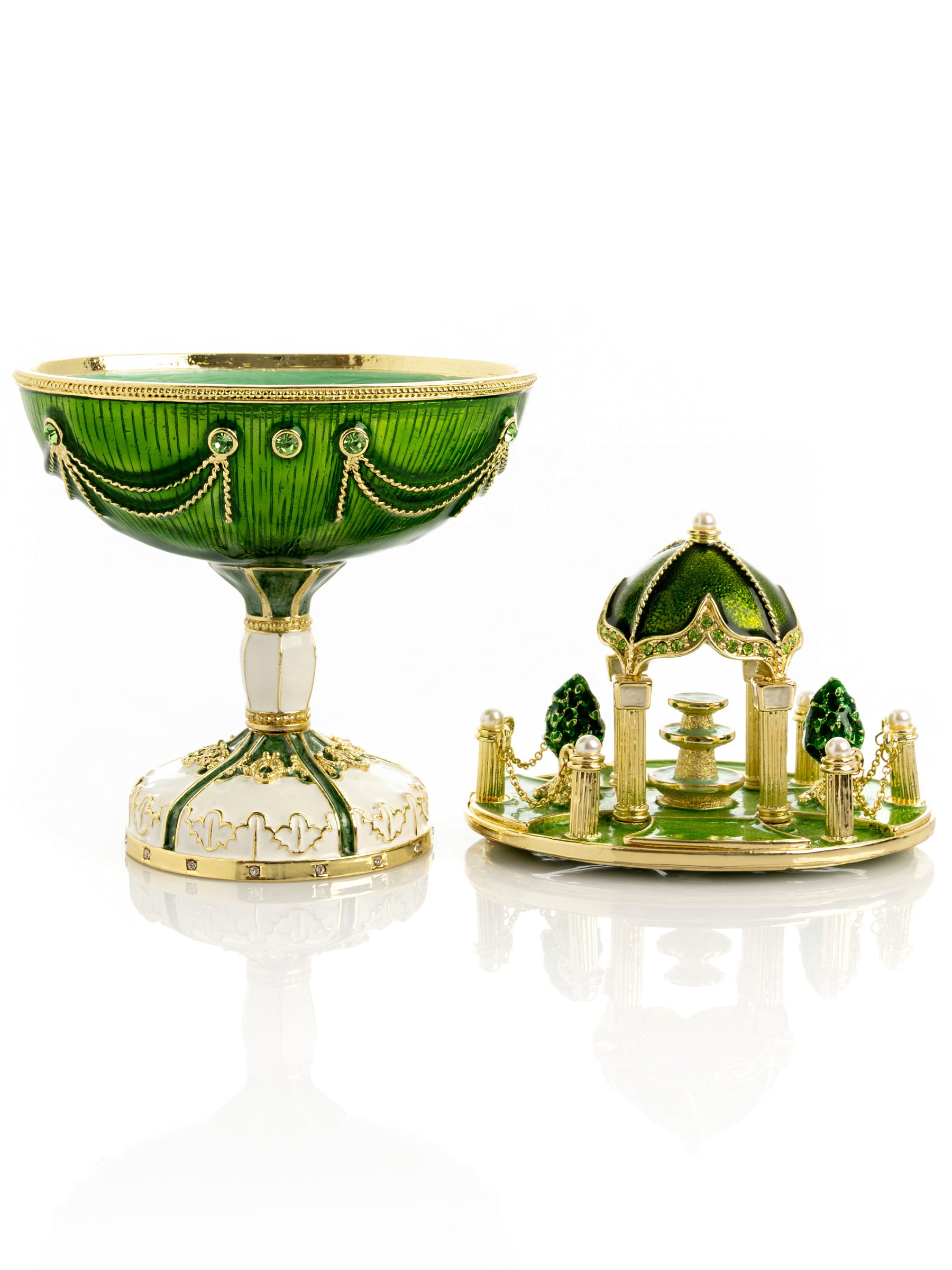 Keren Kopal Garden Pavilion Design Cupola Fountain Green Egg Limited Edition of 250 Trinket Box