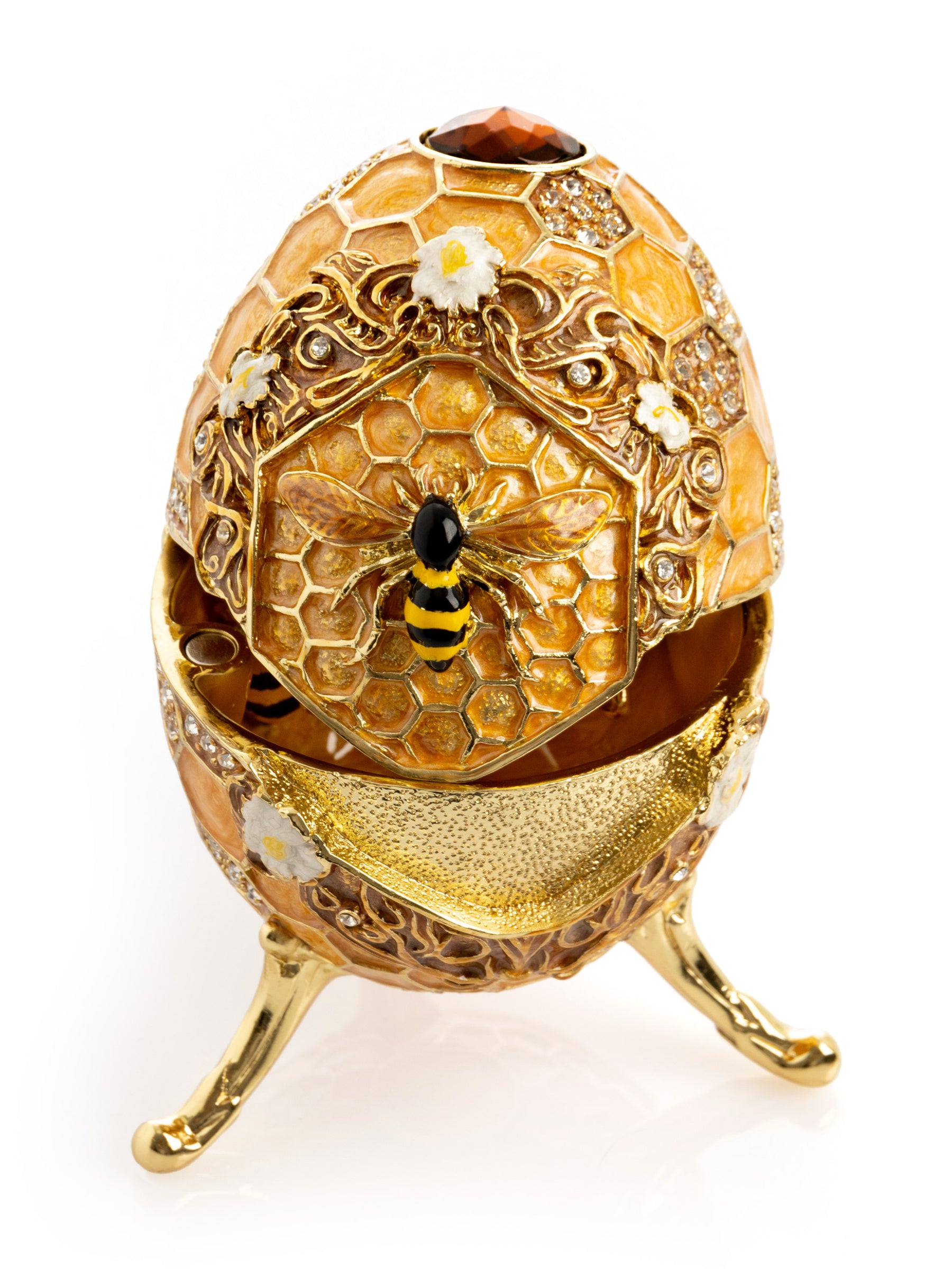 Keren Kopal Easter Egg Honeycomb with Bees Hive trinket box