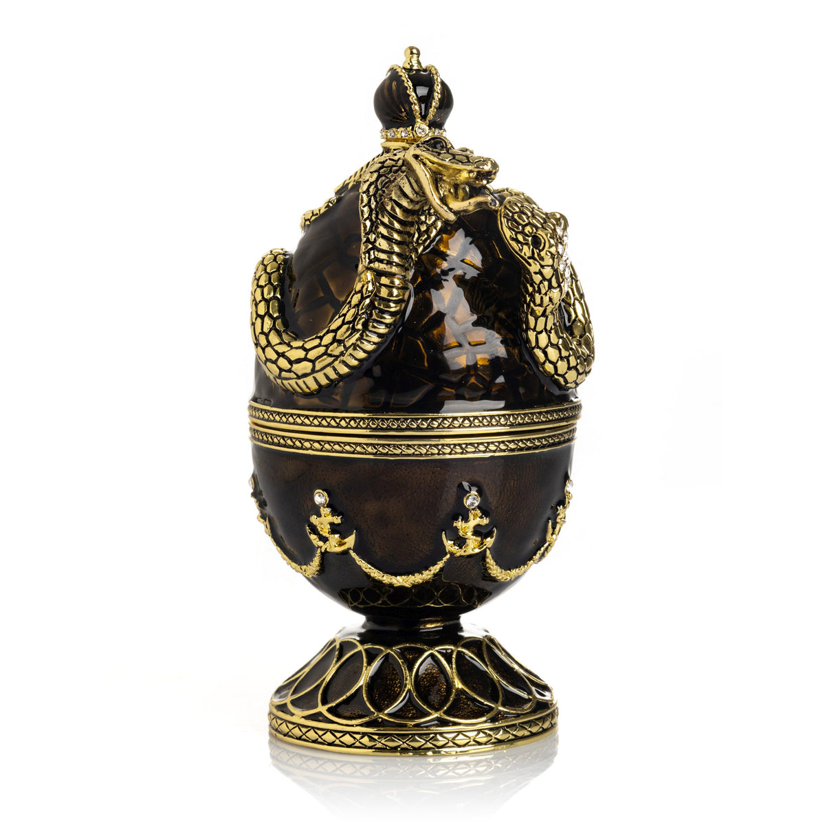 Keren Kopal Black Faberge Egg with Snakes