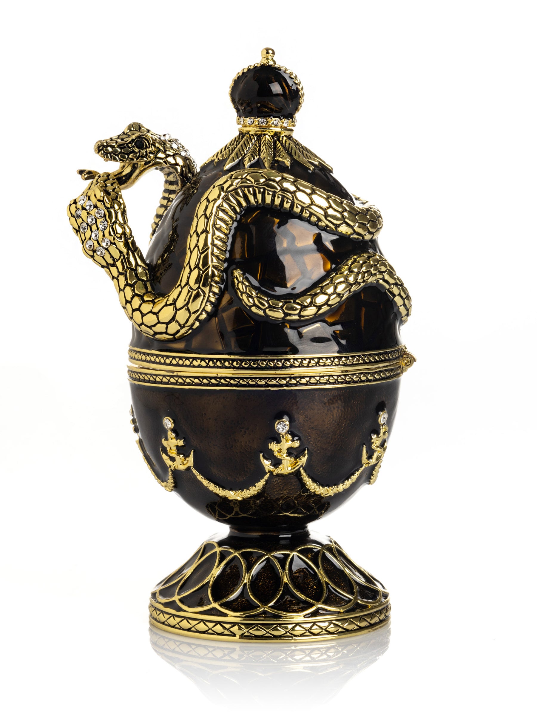 Keren Kopal Black Faberge Egg with Snakes