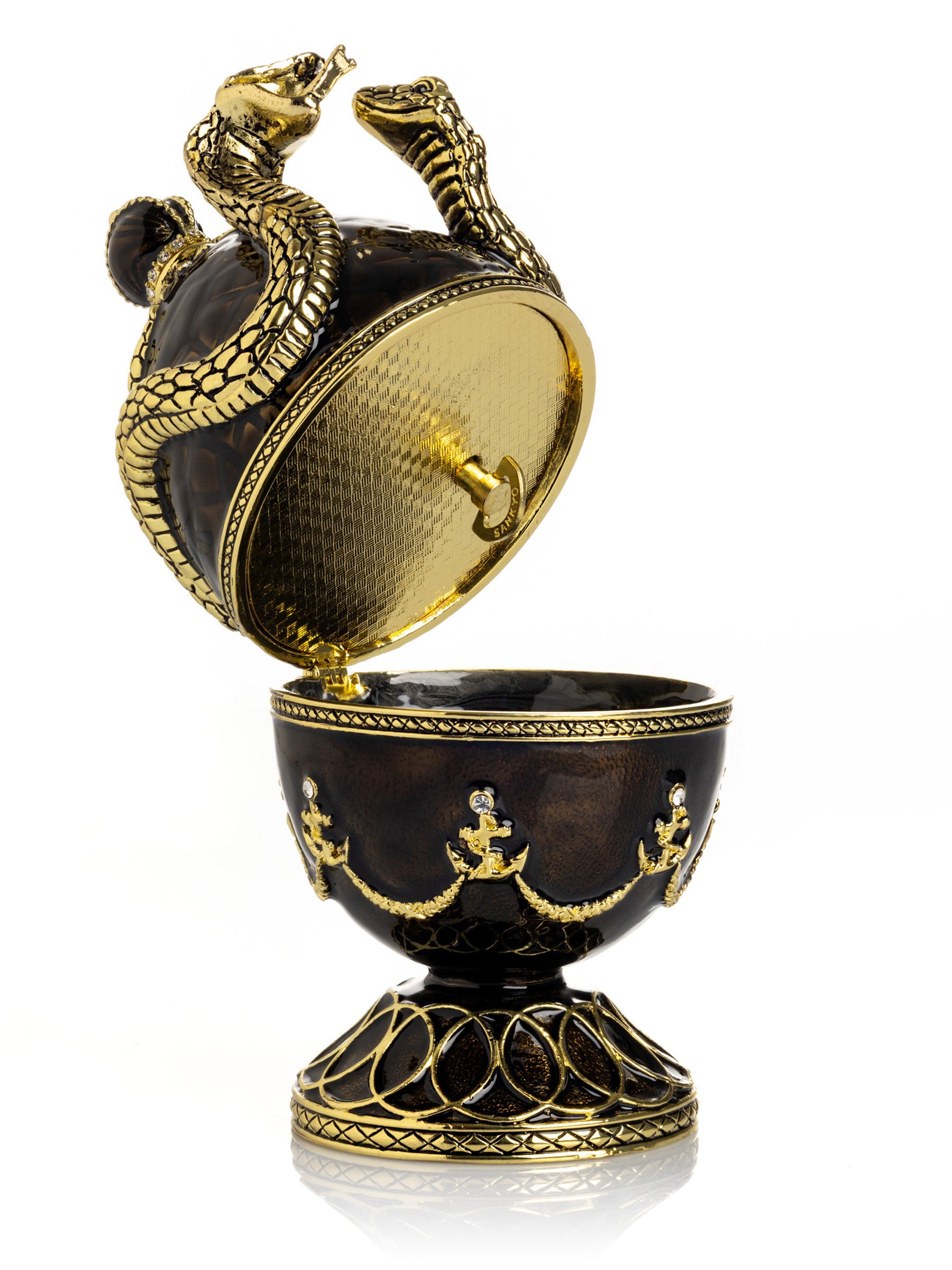 Keren Kopal Black Faberge Egg with Snakes