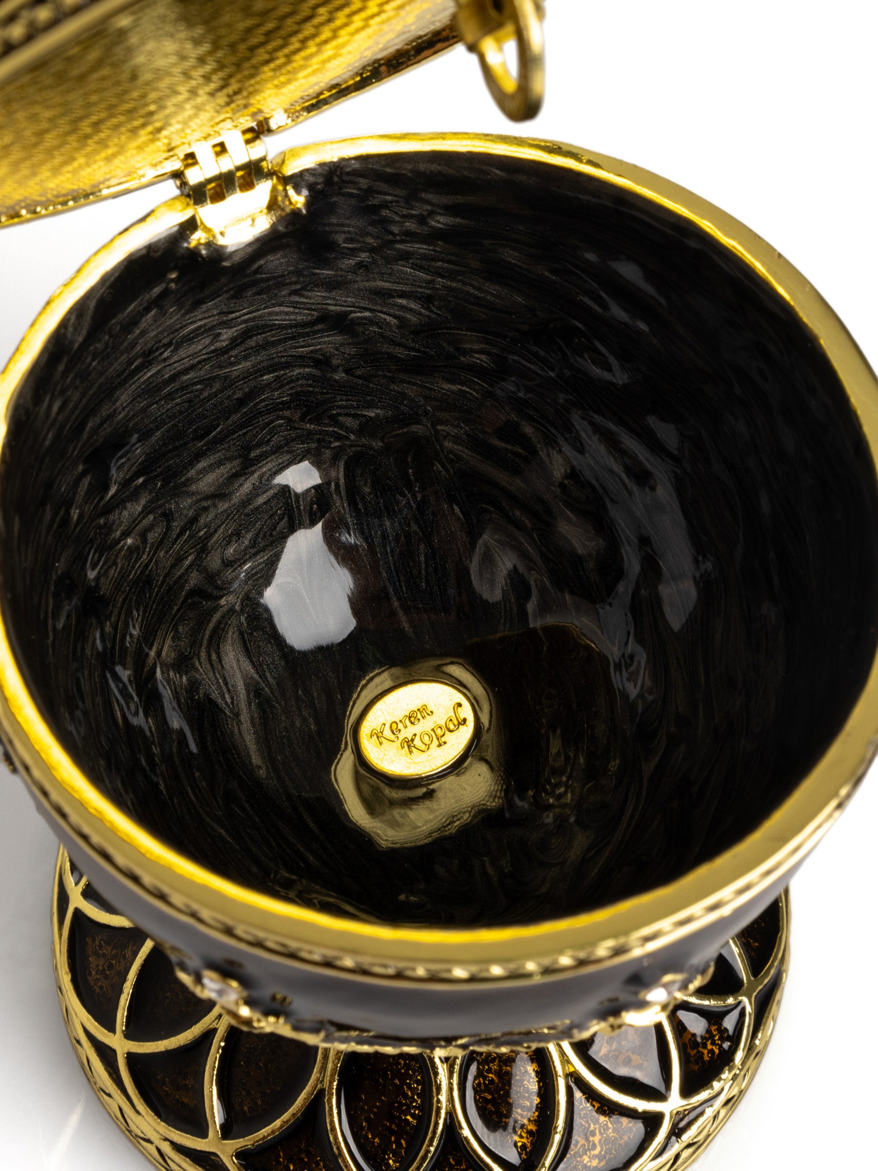 Keren Kopal Black Faberge Egg with Snakes