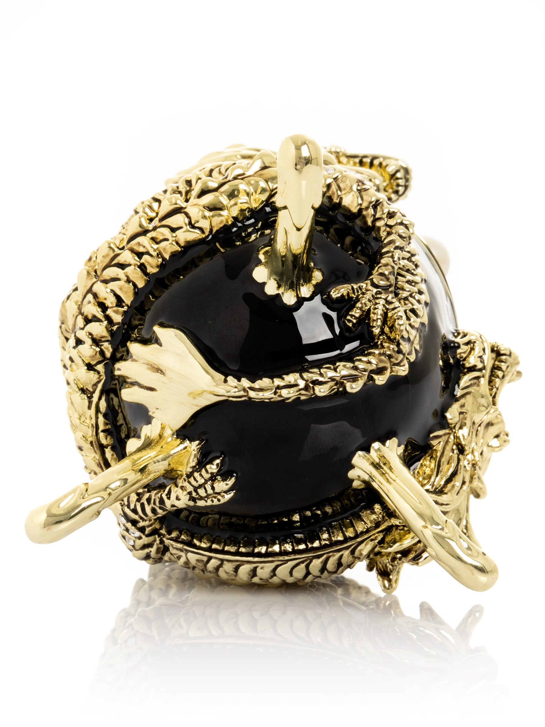 Keren Kopal Black Faberge Egg with Dragon