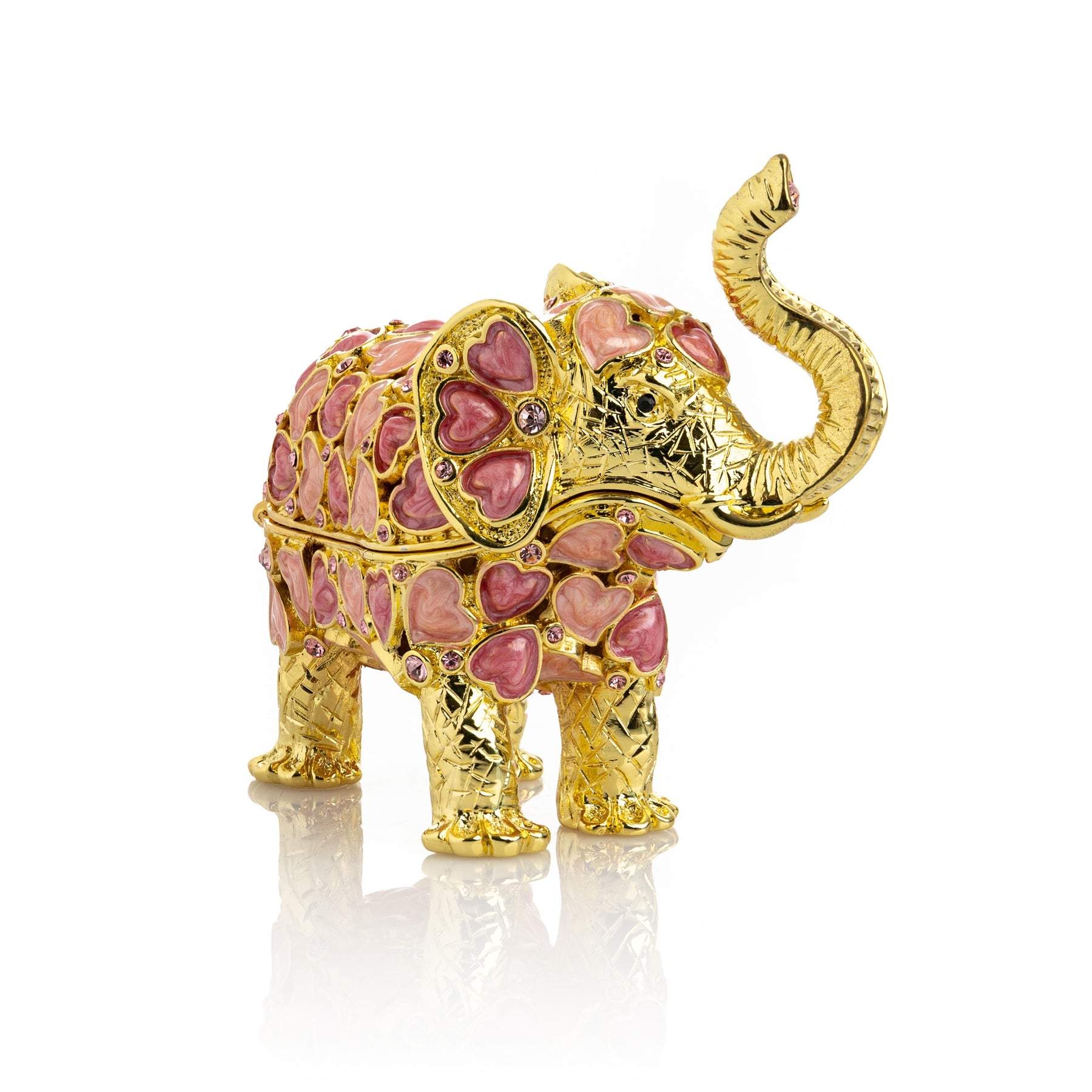 Keren Kopal Golden Elephant with Hearts decoration