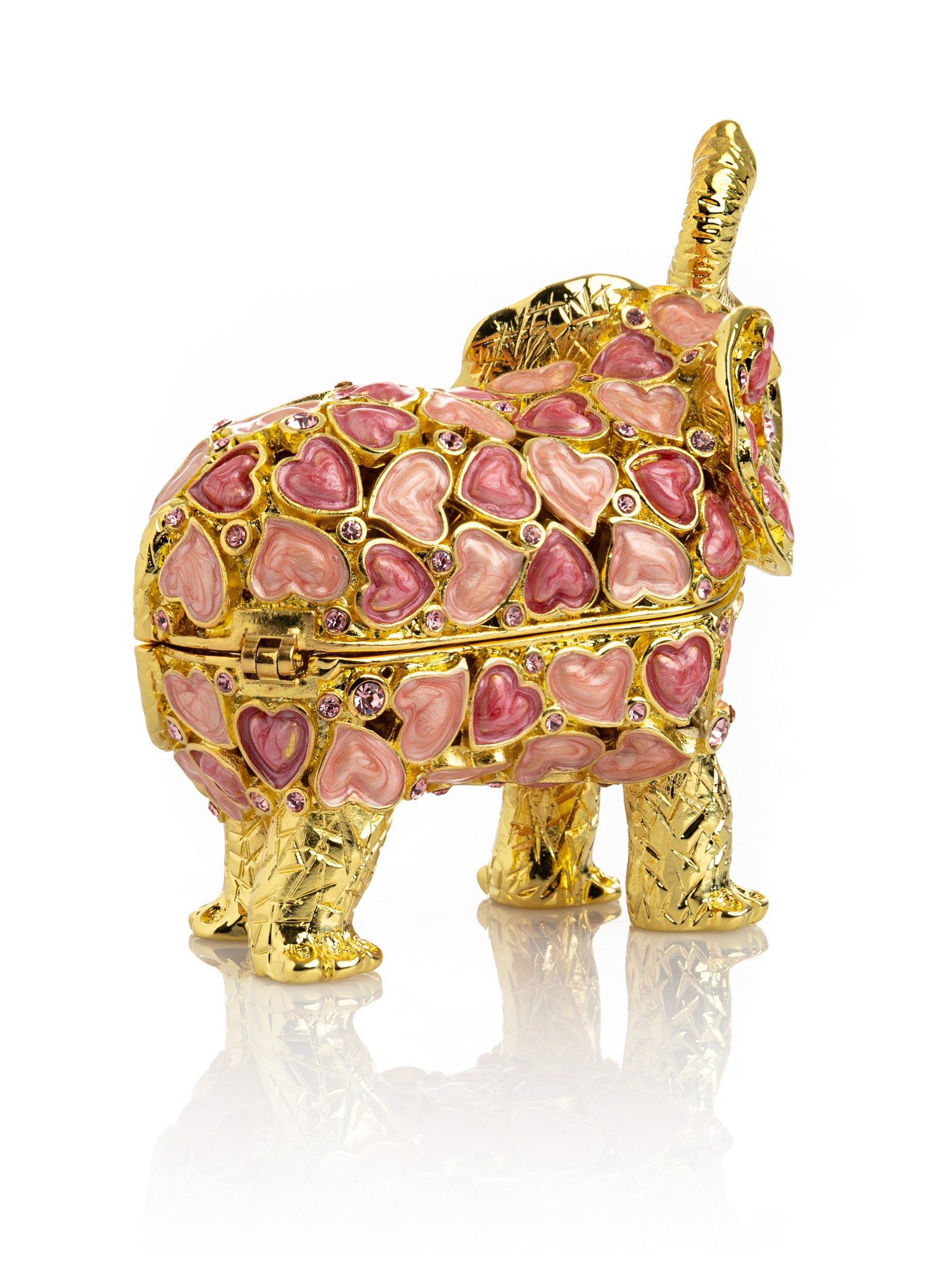 Keren Kopal Golden Elephant with Hearts decoration