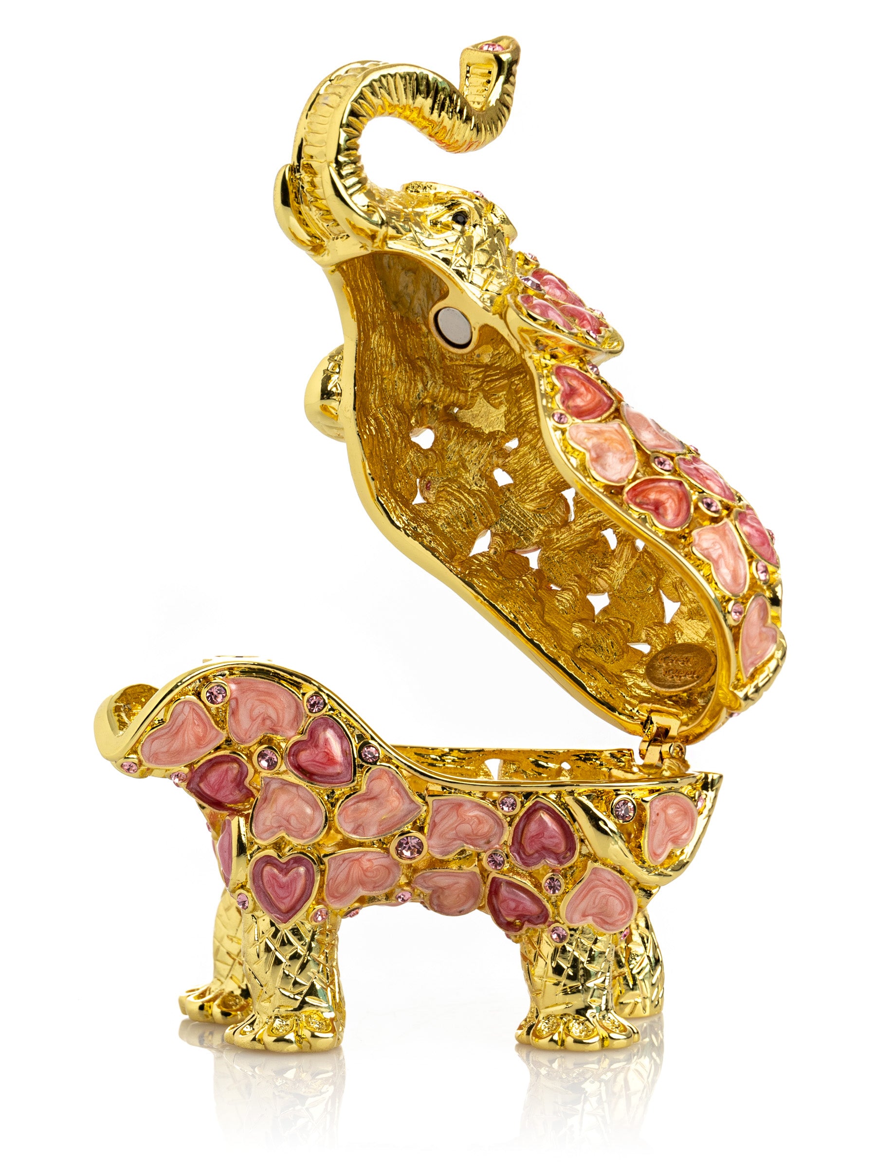 Keren Kopal Golden Elephant with Hearts decoration