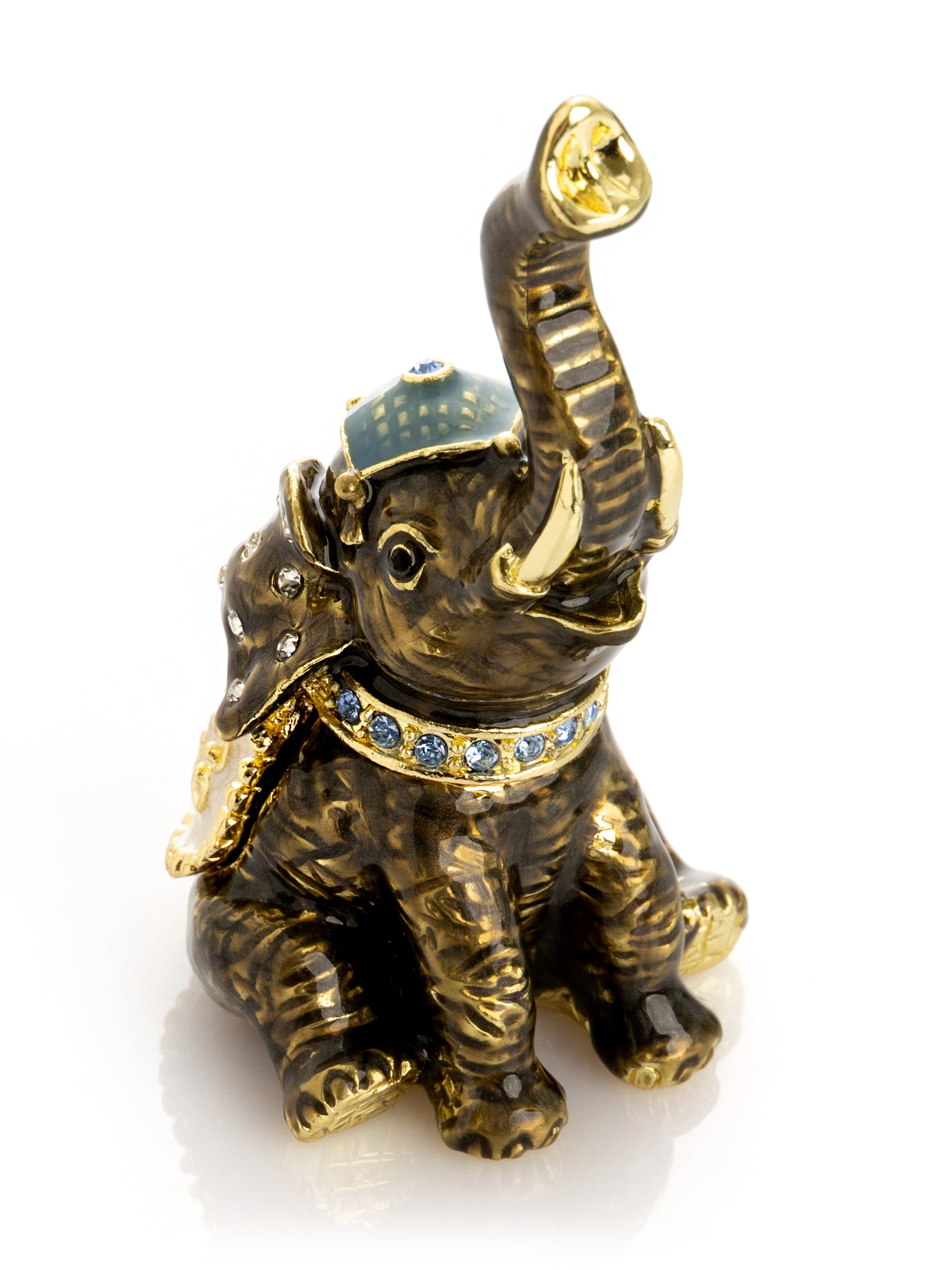 Keren Kopal Elephant Brown and Gold Trinket Box