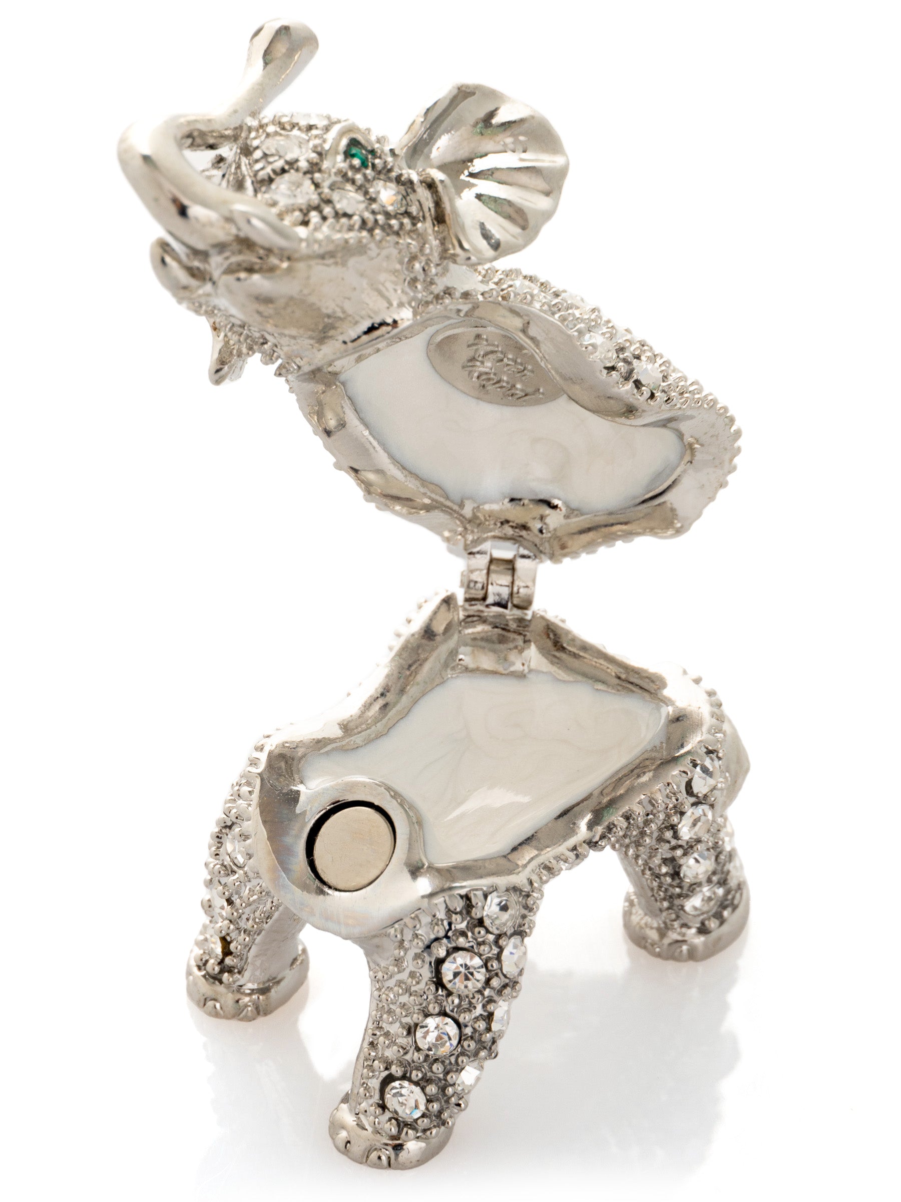 Keren Kopal Silver Elephant with Green Eyes