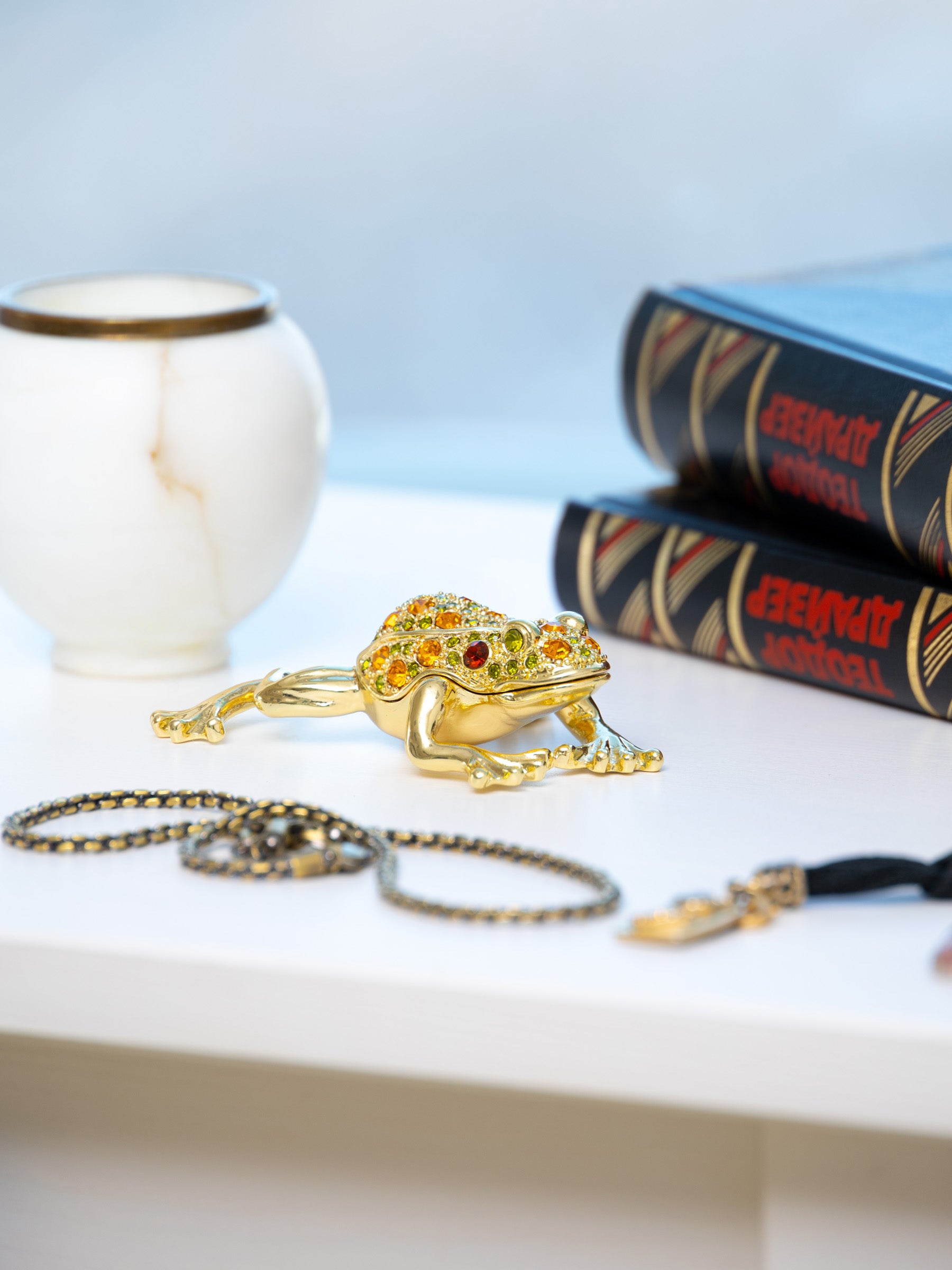 Keren Kopal Golden Frog Trinket Box