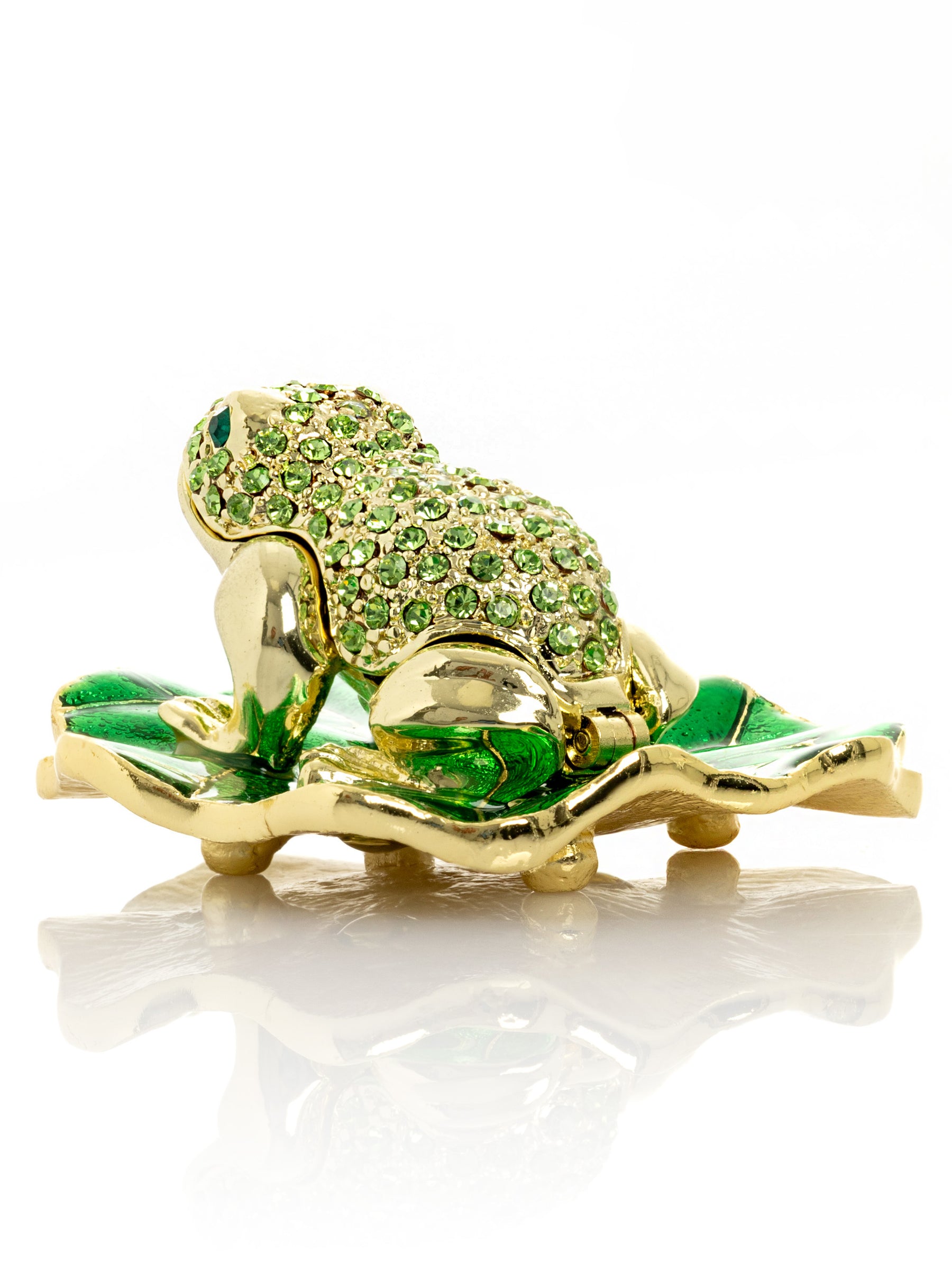 Keren Kopal Golden Frog on Green Leaf