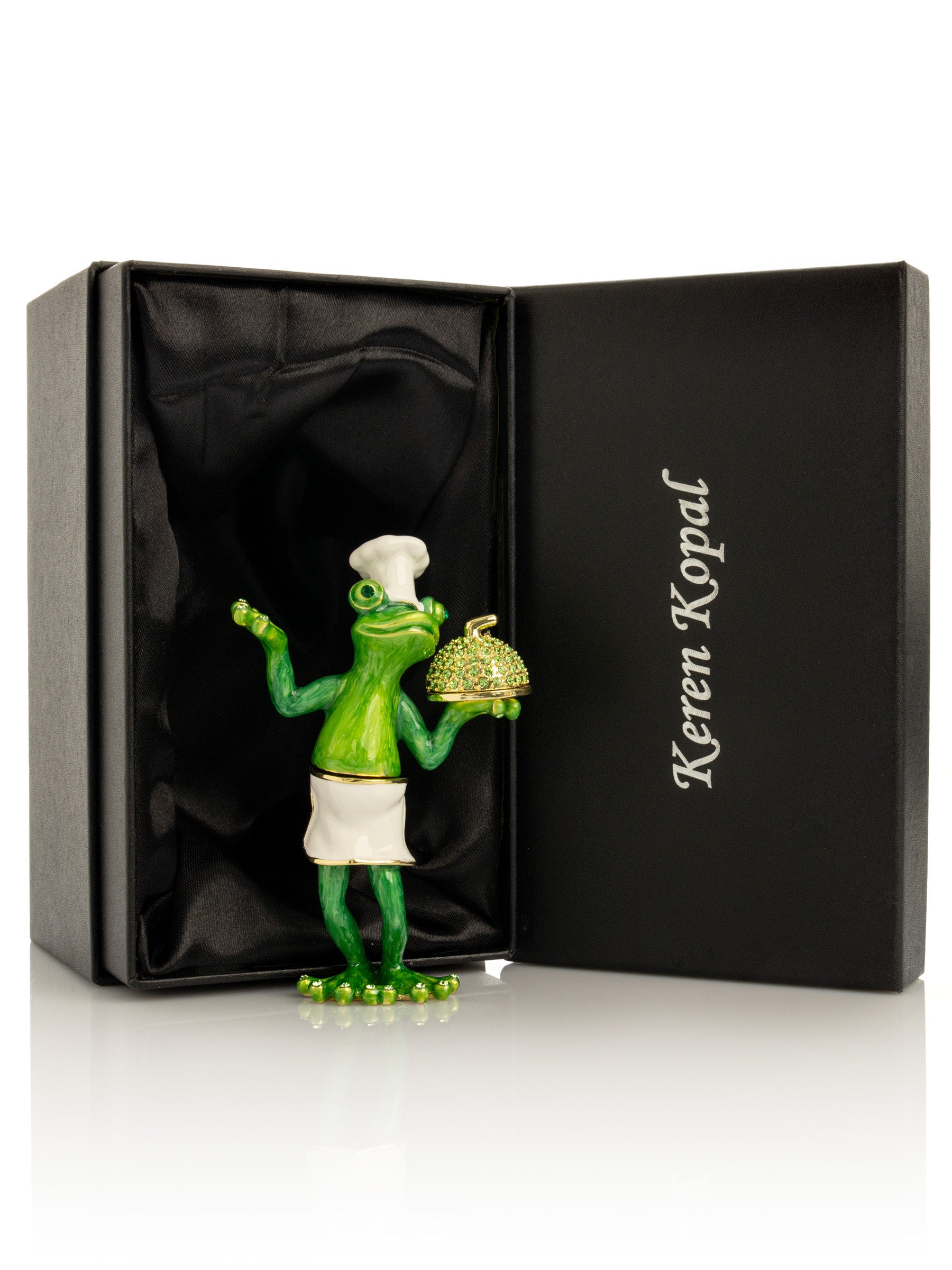 Keren Kopal Gourmet Frog Chef Trinket Box
