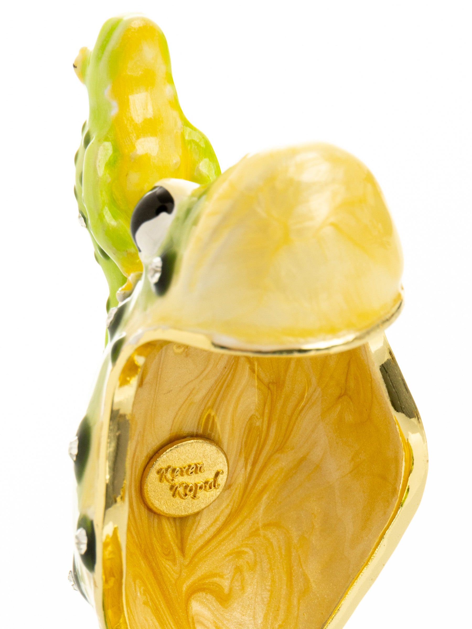 Keren Kopal Black Spotted Toad Frog with a Baby Frog on the back