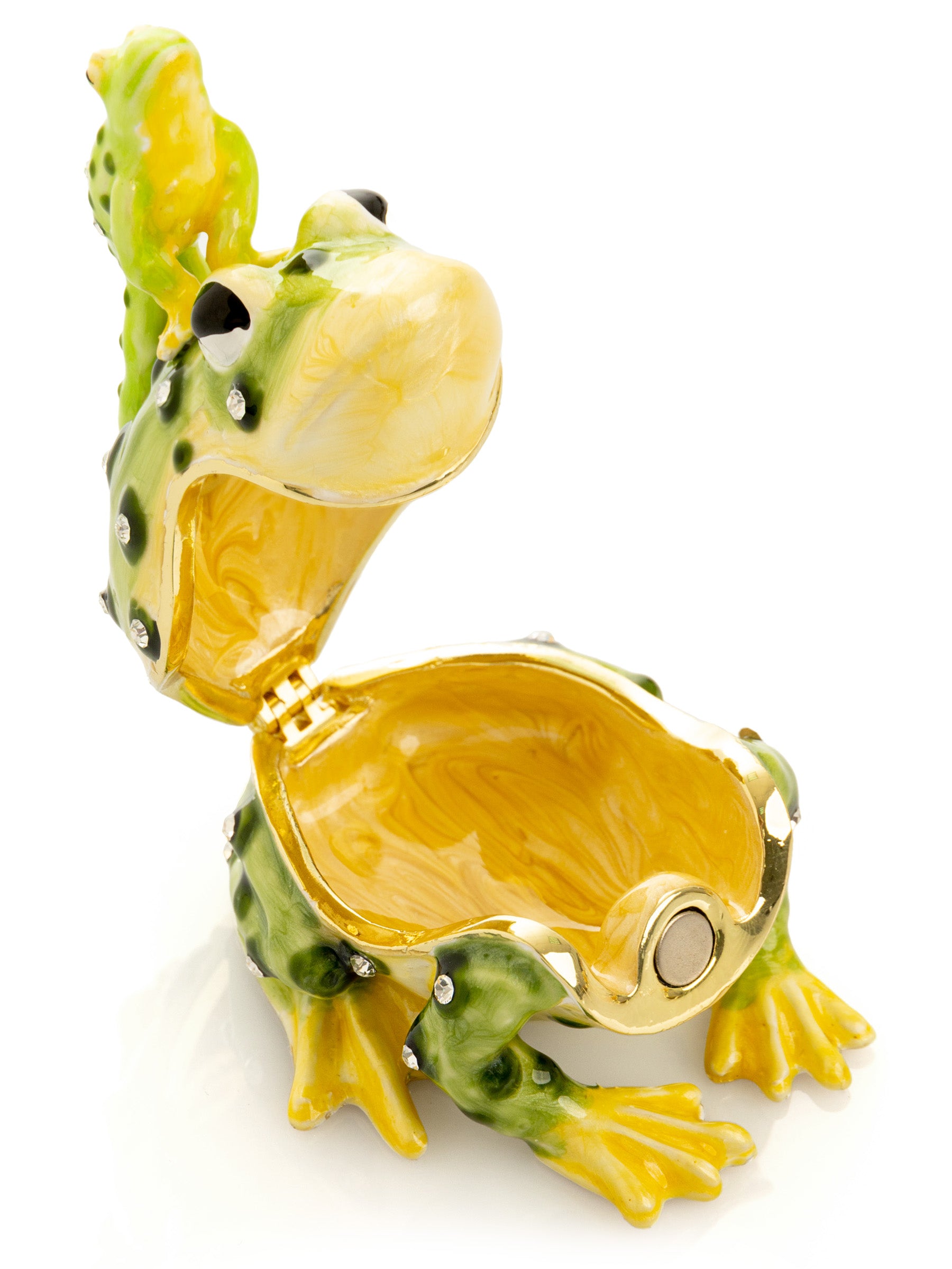 Keren Kopal Black Spotted Toad Frog with a Baby Frog on the back