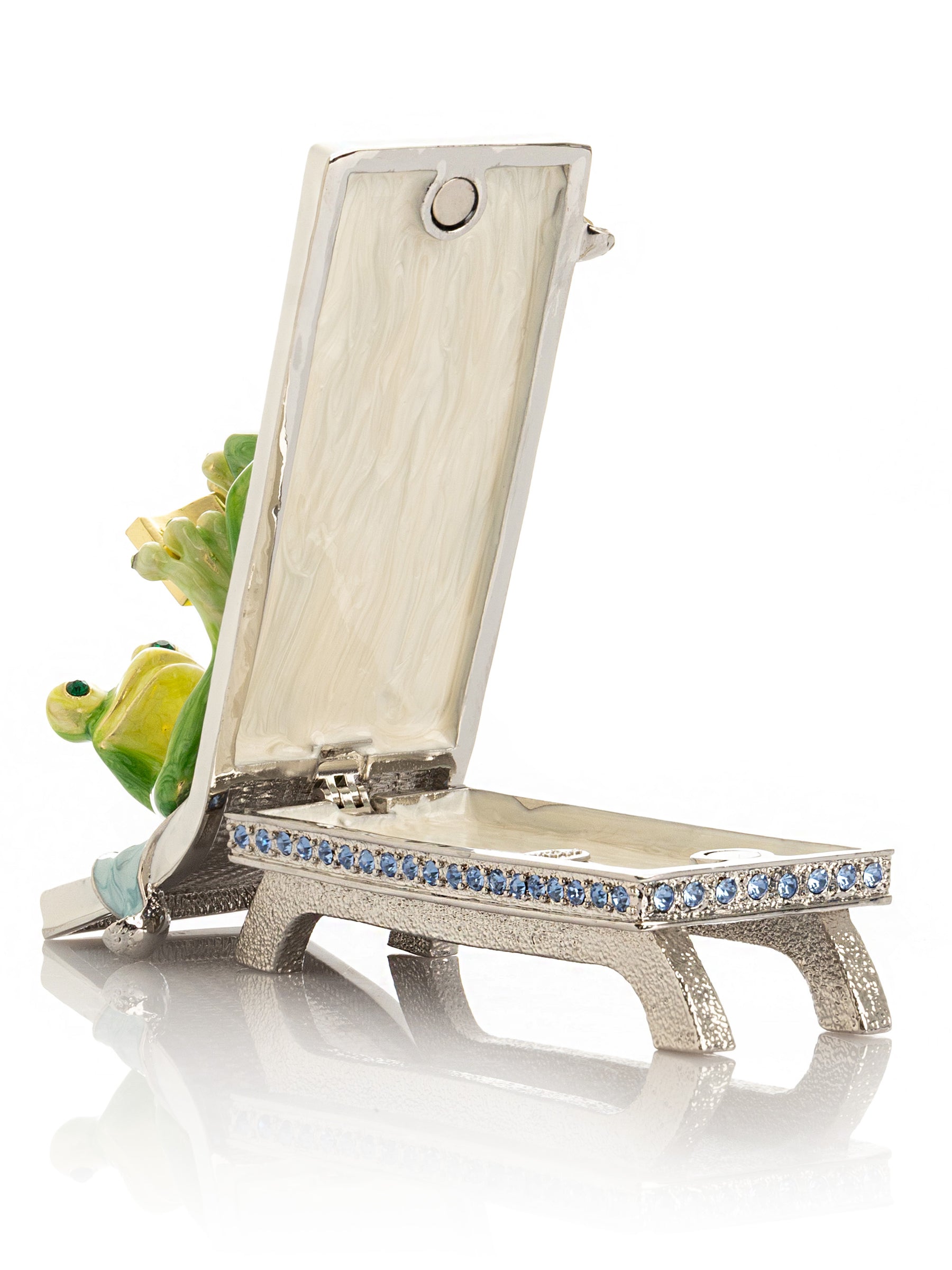 Keren Kopal Relaxing Frog Reading a book on Sun Lounger Trinket Box