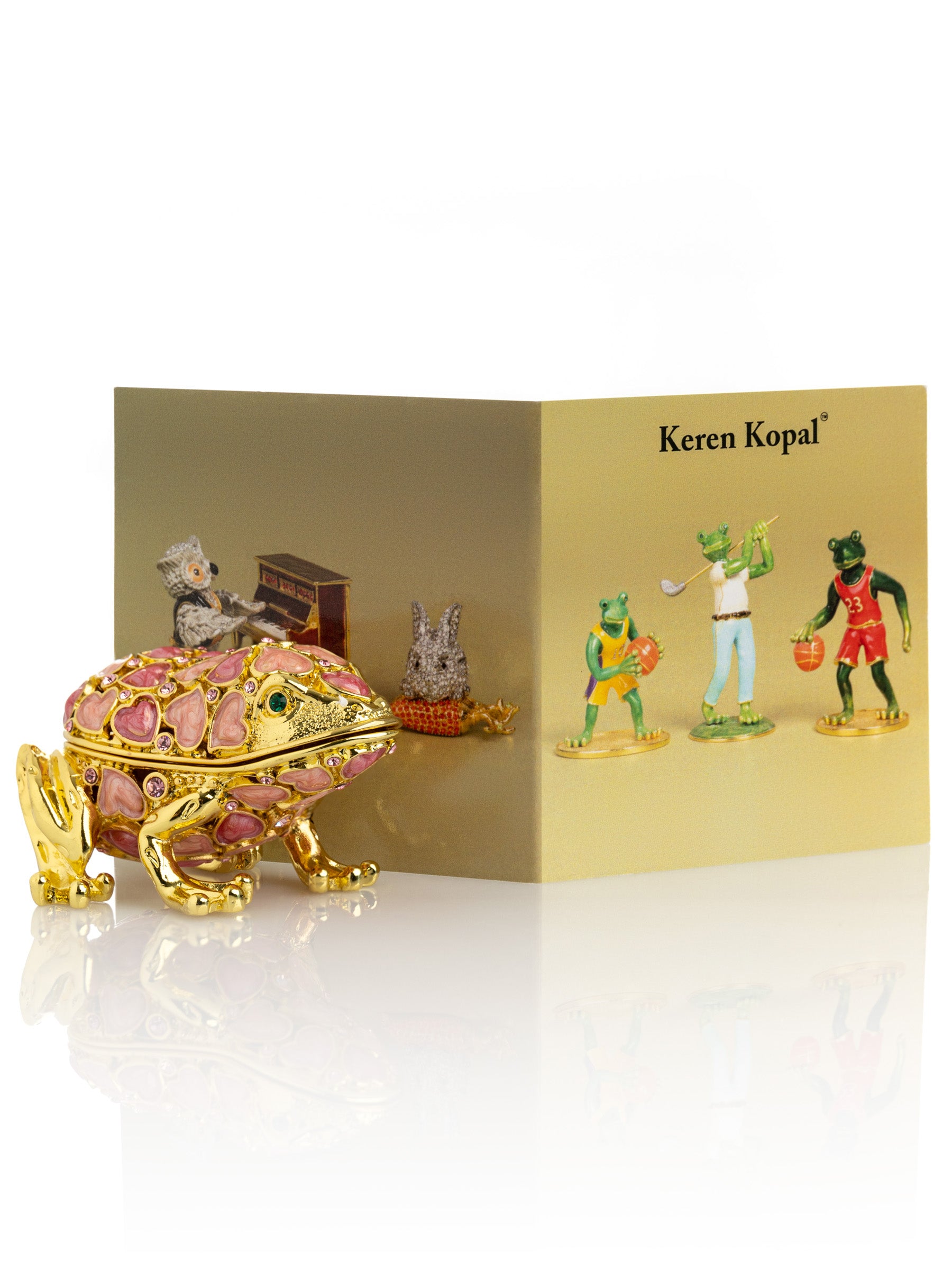 Keren Kopal Golden Frog Decorated with Hearts