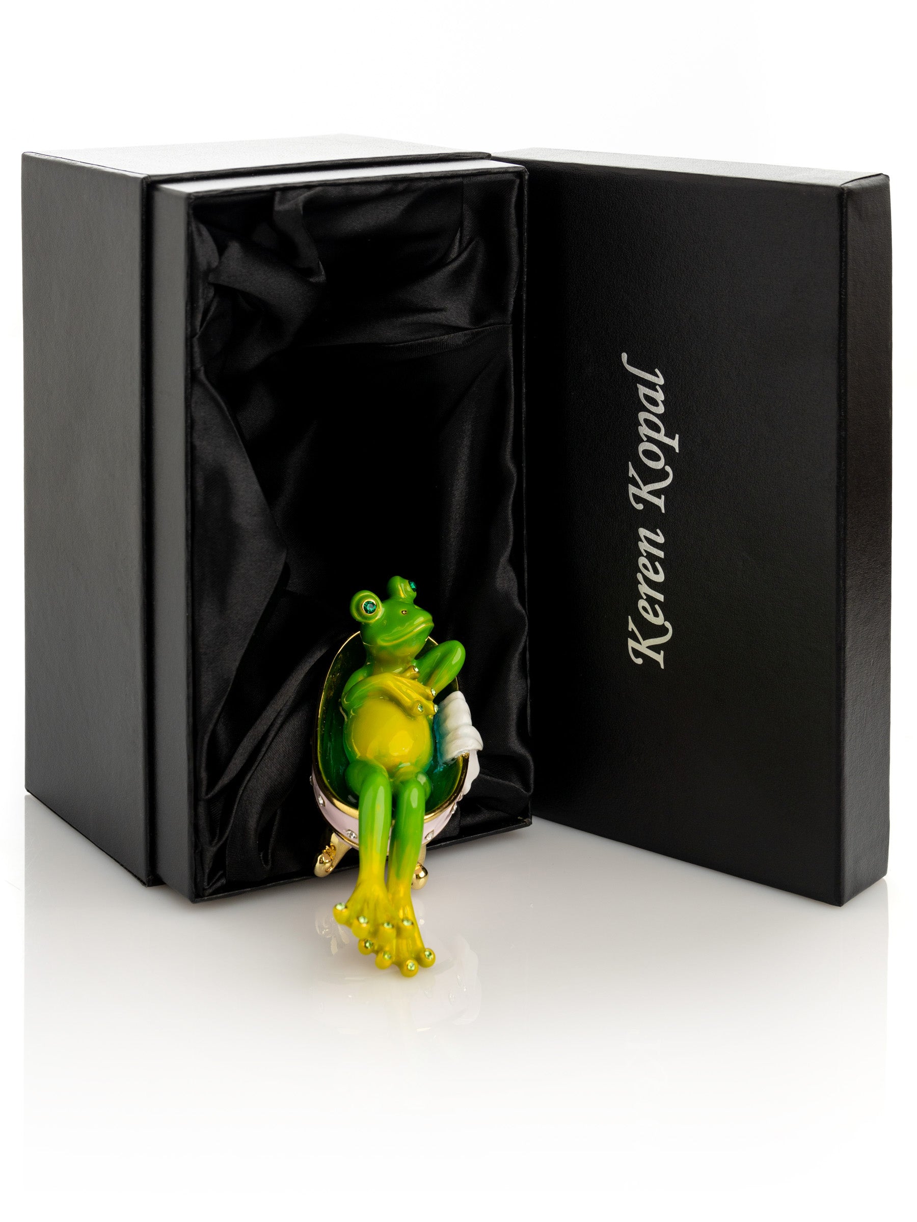 Keren Kopal Frog In Bathtub Trinket Box