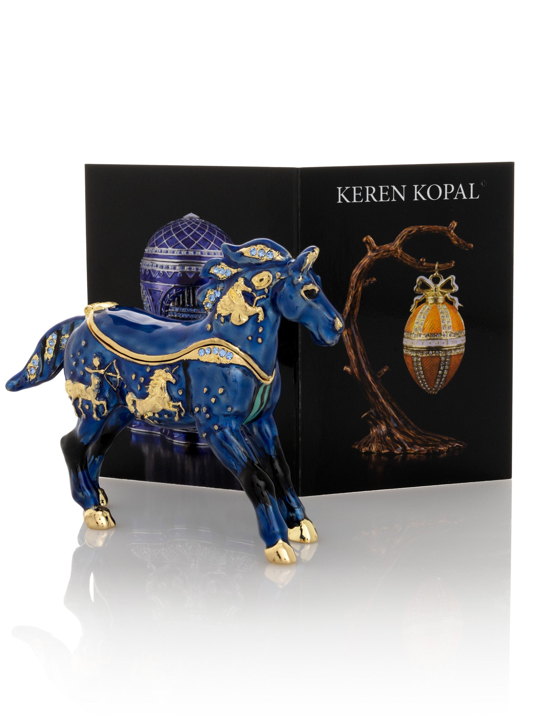 Keren Kopal Blue Horse trinket box