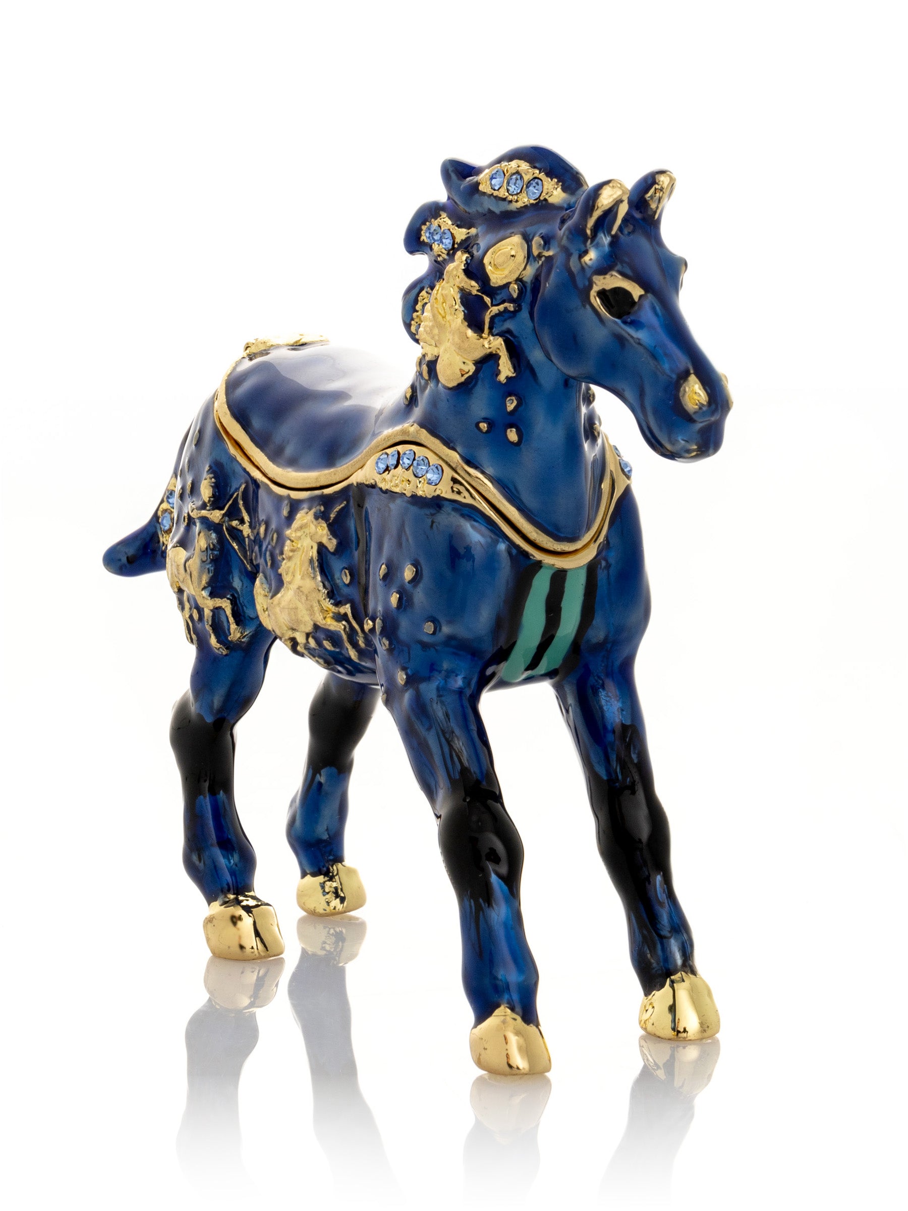 Keren Kopal Blue Horse trinket box