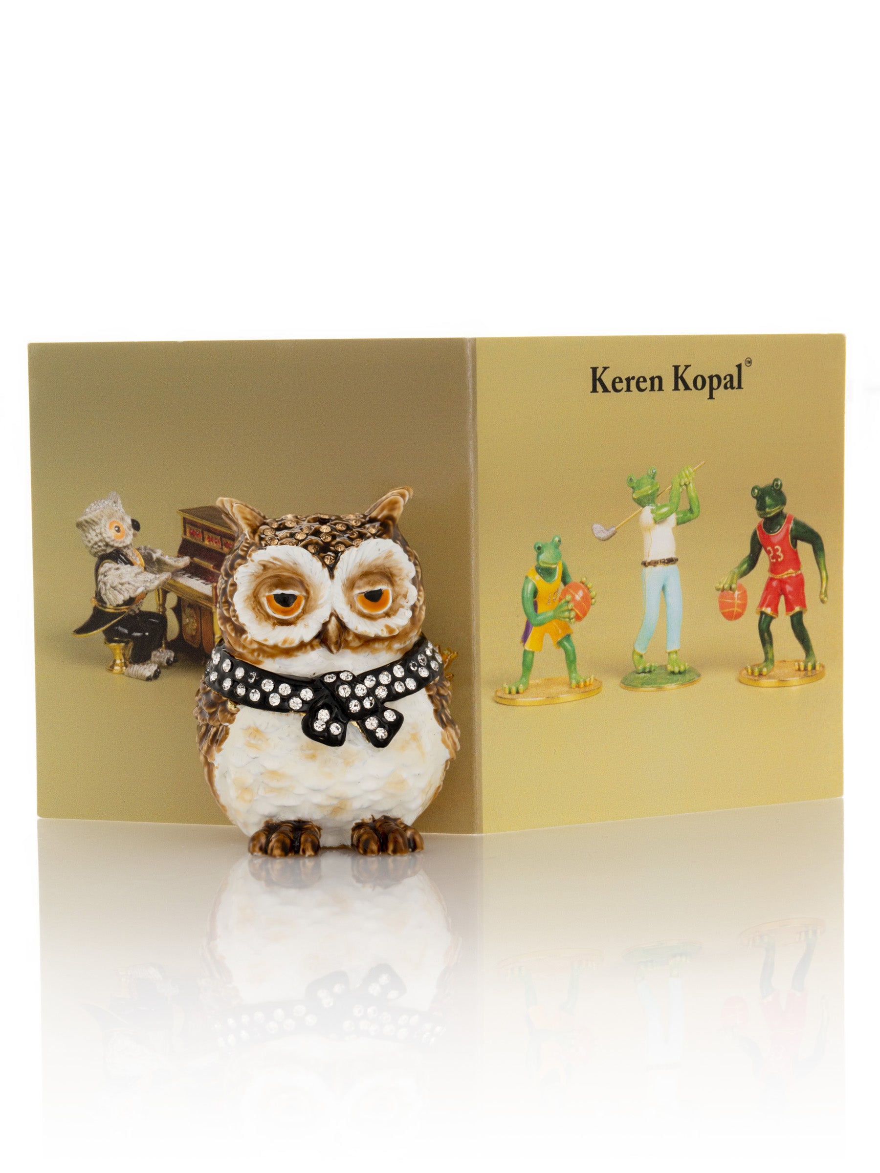 Keren Kopal Brown Owl trinket box