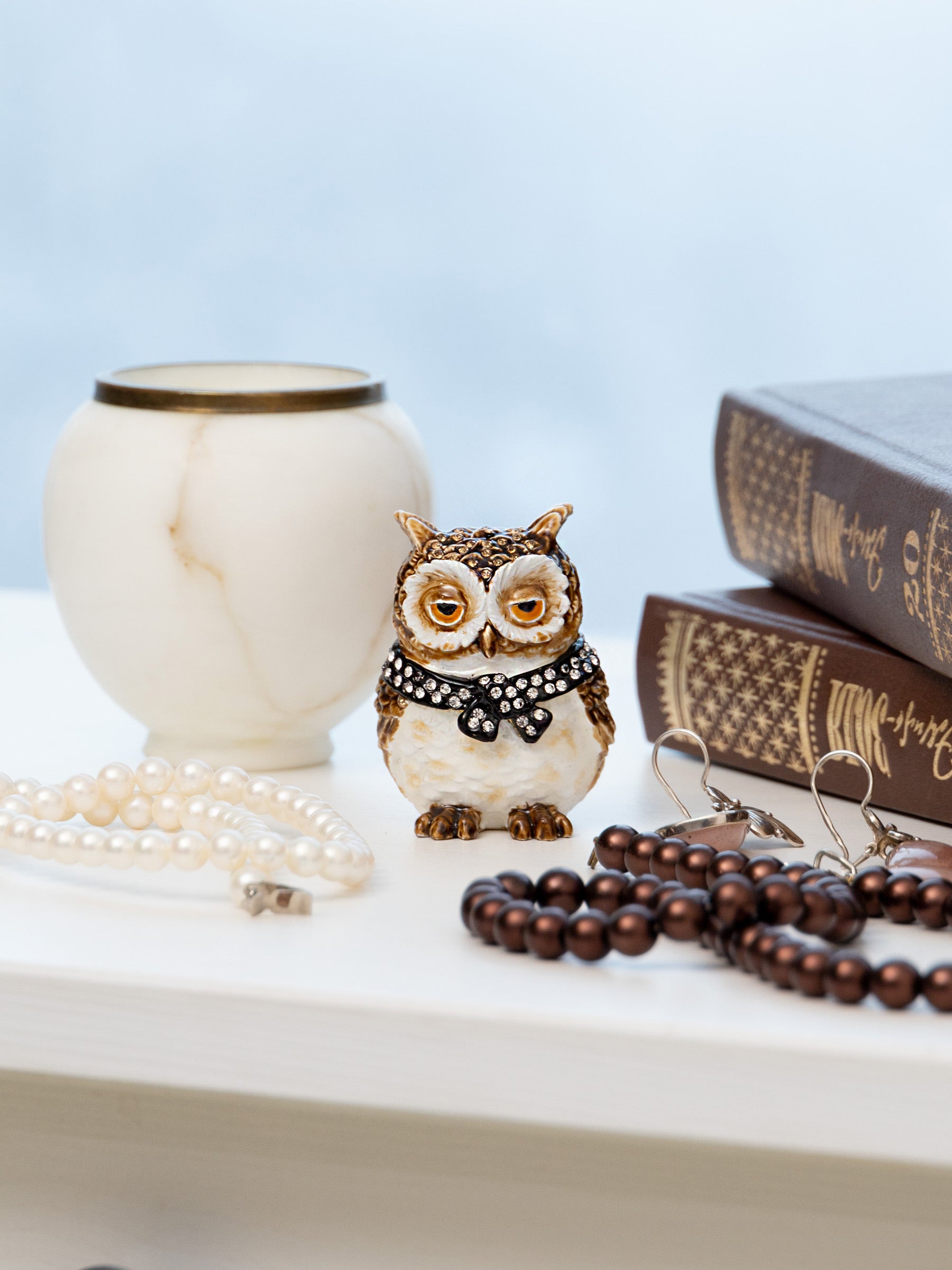 Keren Kopal Brown Owl trinket box