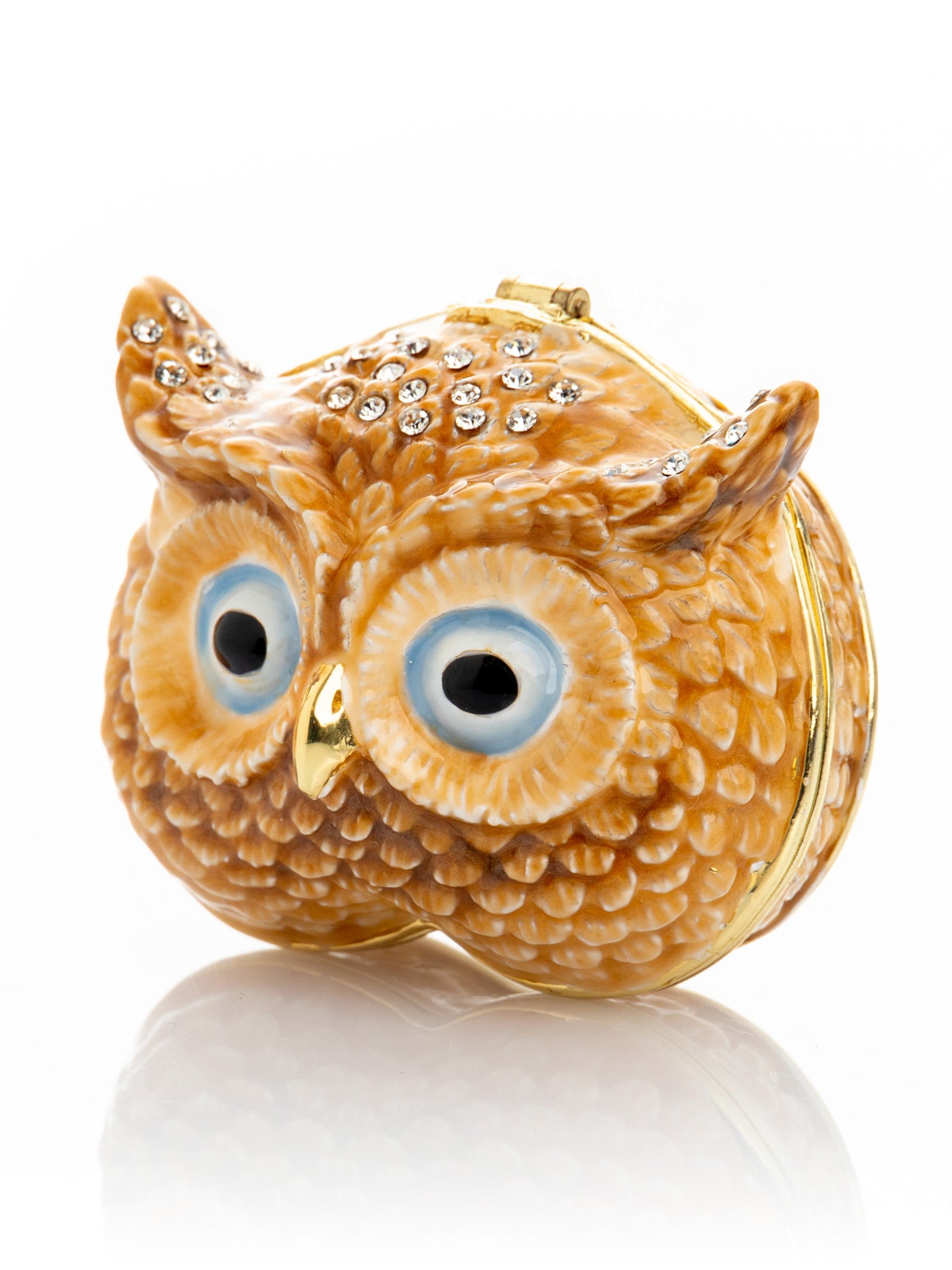 Keren Kopal Brown Owl face trinket box