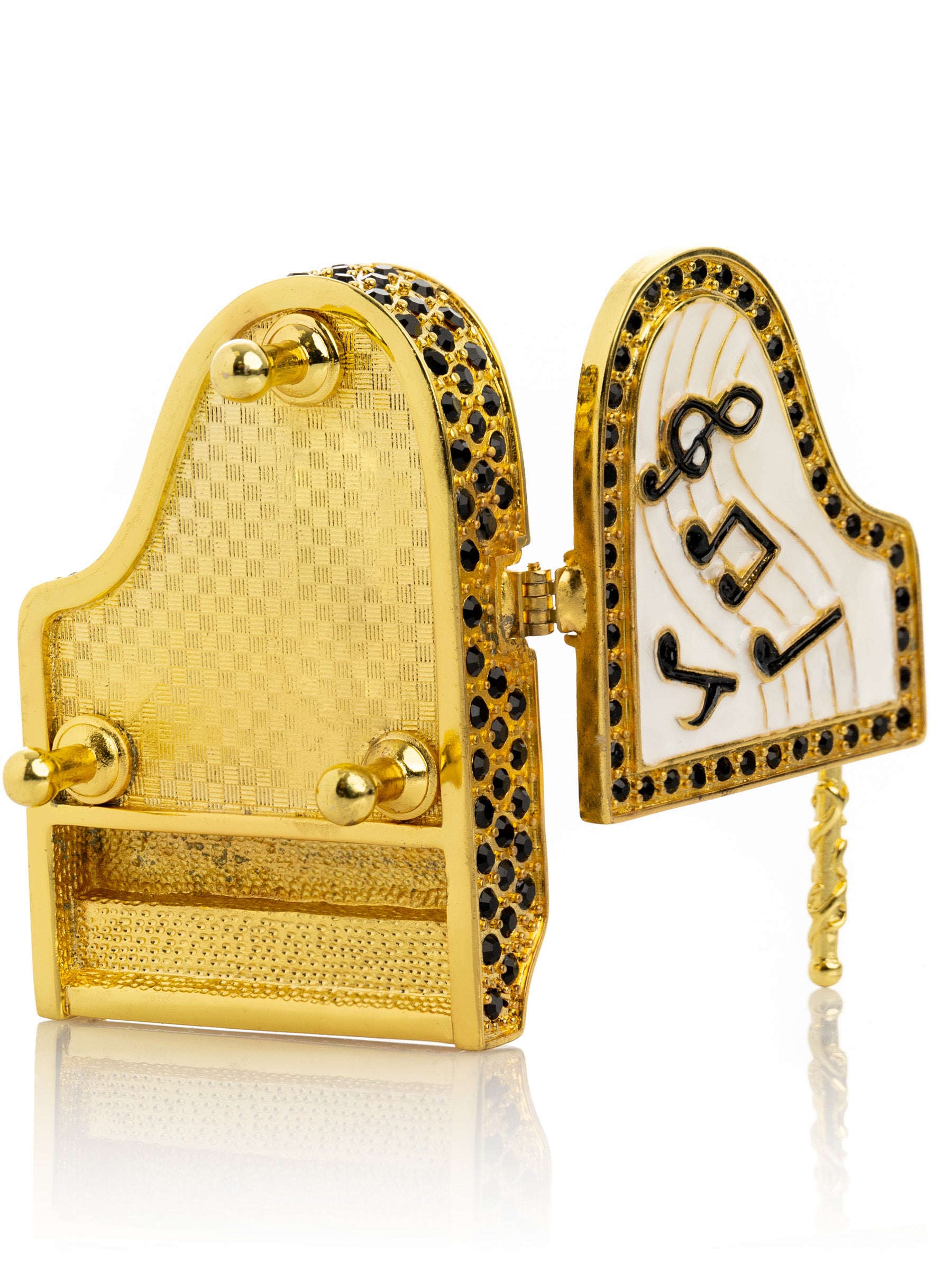 Keren Kopal Golden White Piano with Black Crystals
