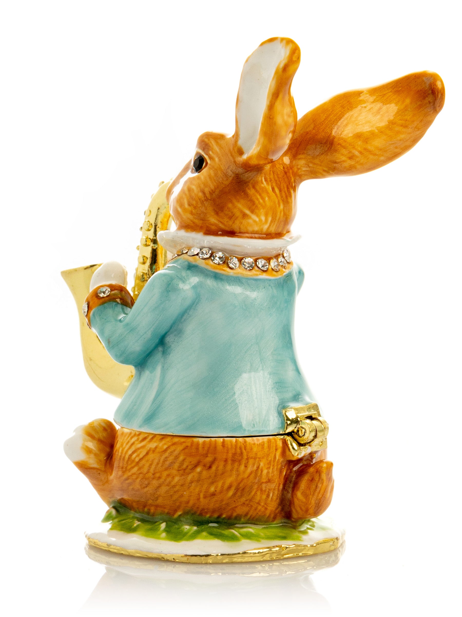 Keren Kopal Rabbit playing the saxophone trinket box