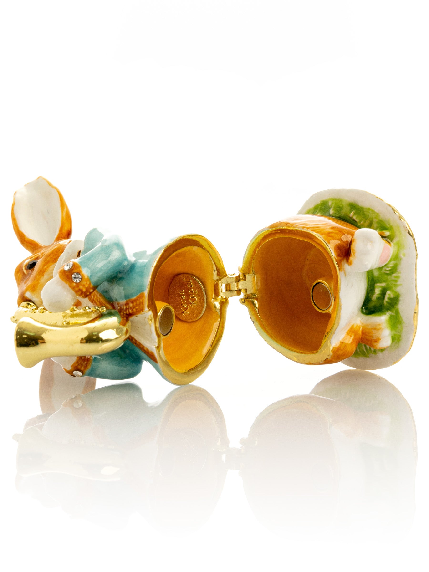 Keren Kopal Rabbit playing the saxophone trinket box