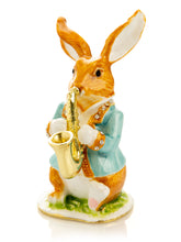 Keren Kopal Rabbit playing the saxophone trinket box