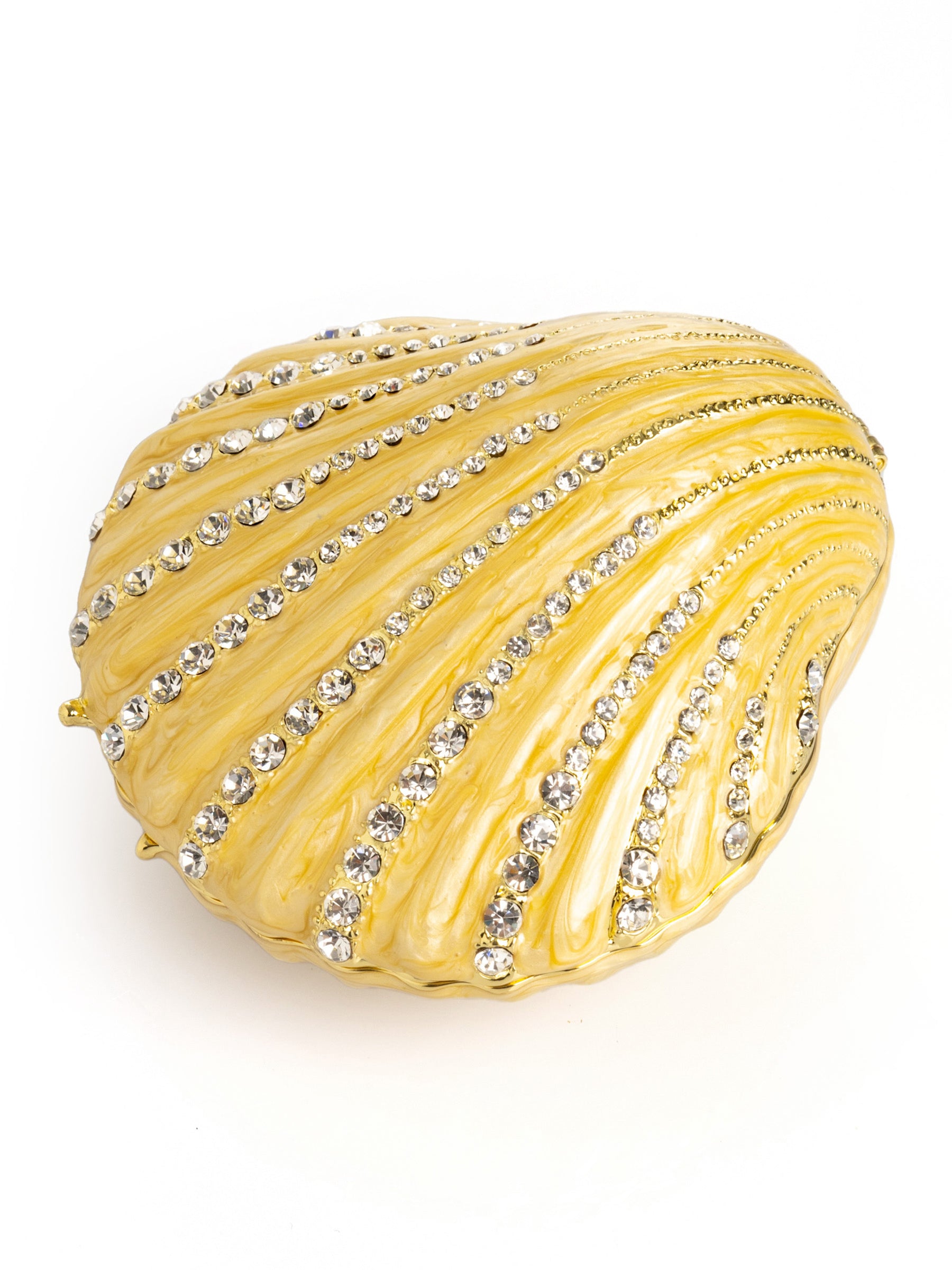 Keren Kopal Golden Sea Shell with Crystals Trinket Box