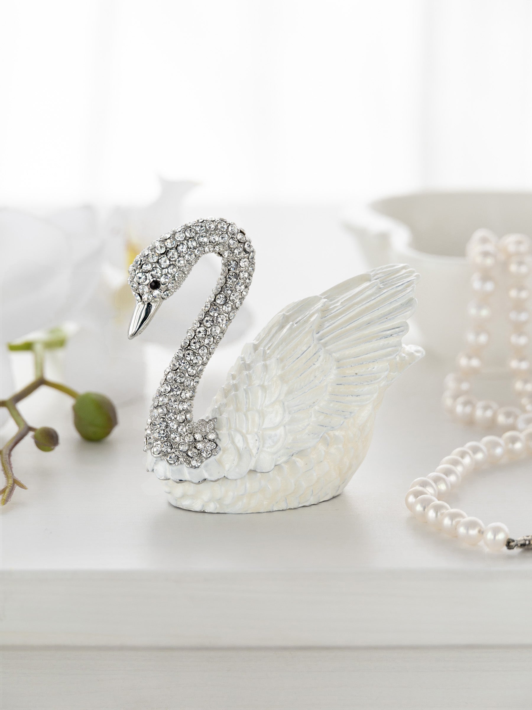 Keren Kopal White Swan with crystal neck