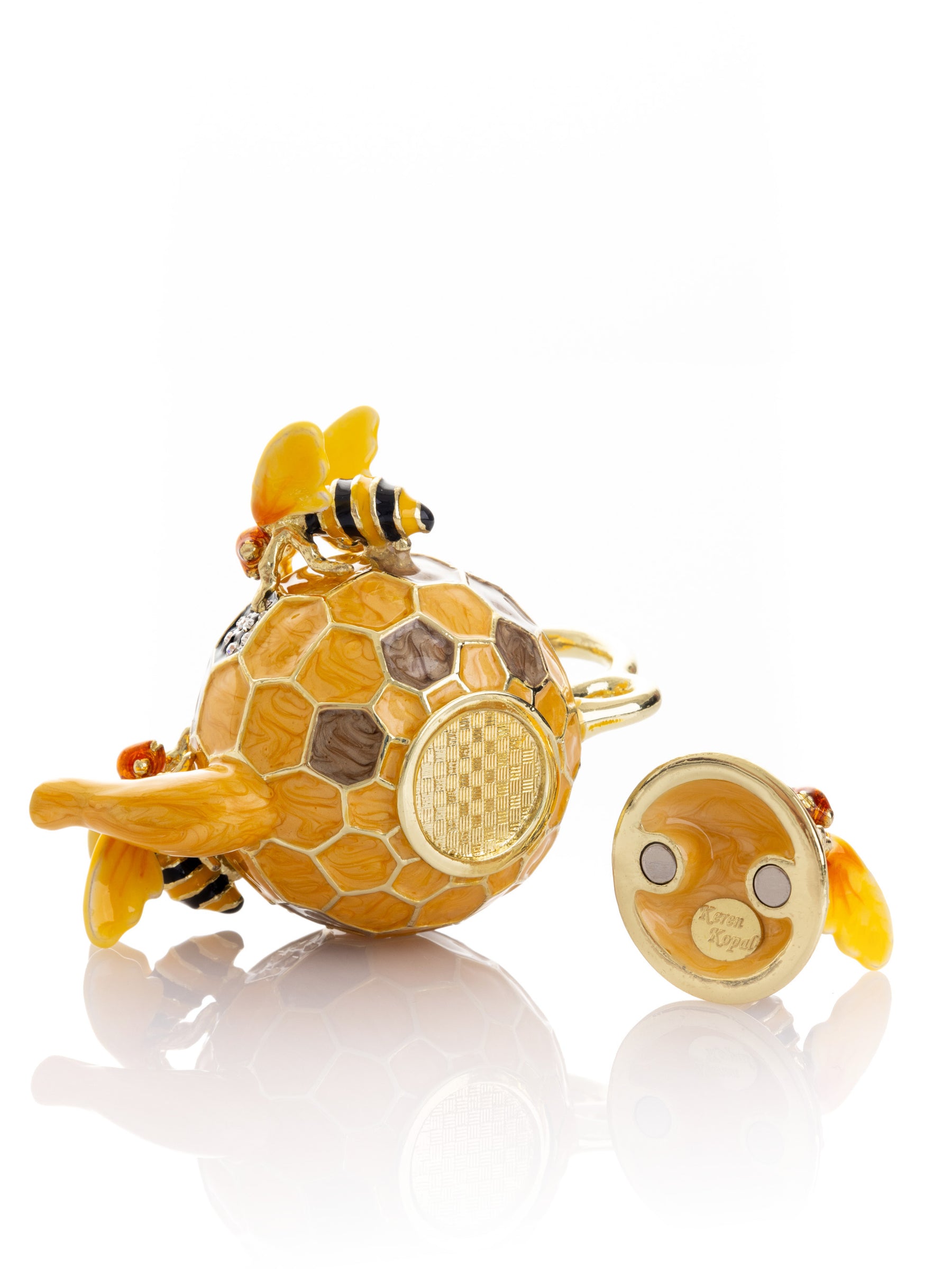 Keren Kopal Bee & Honeycomb Teapot Trinket Box by Keren Kopal
