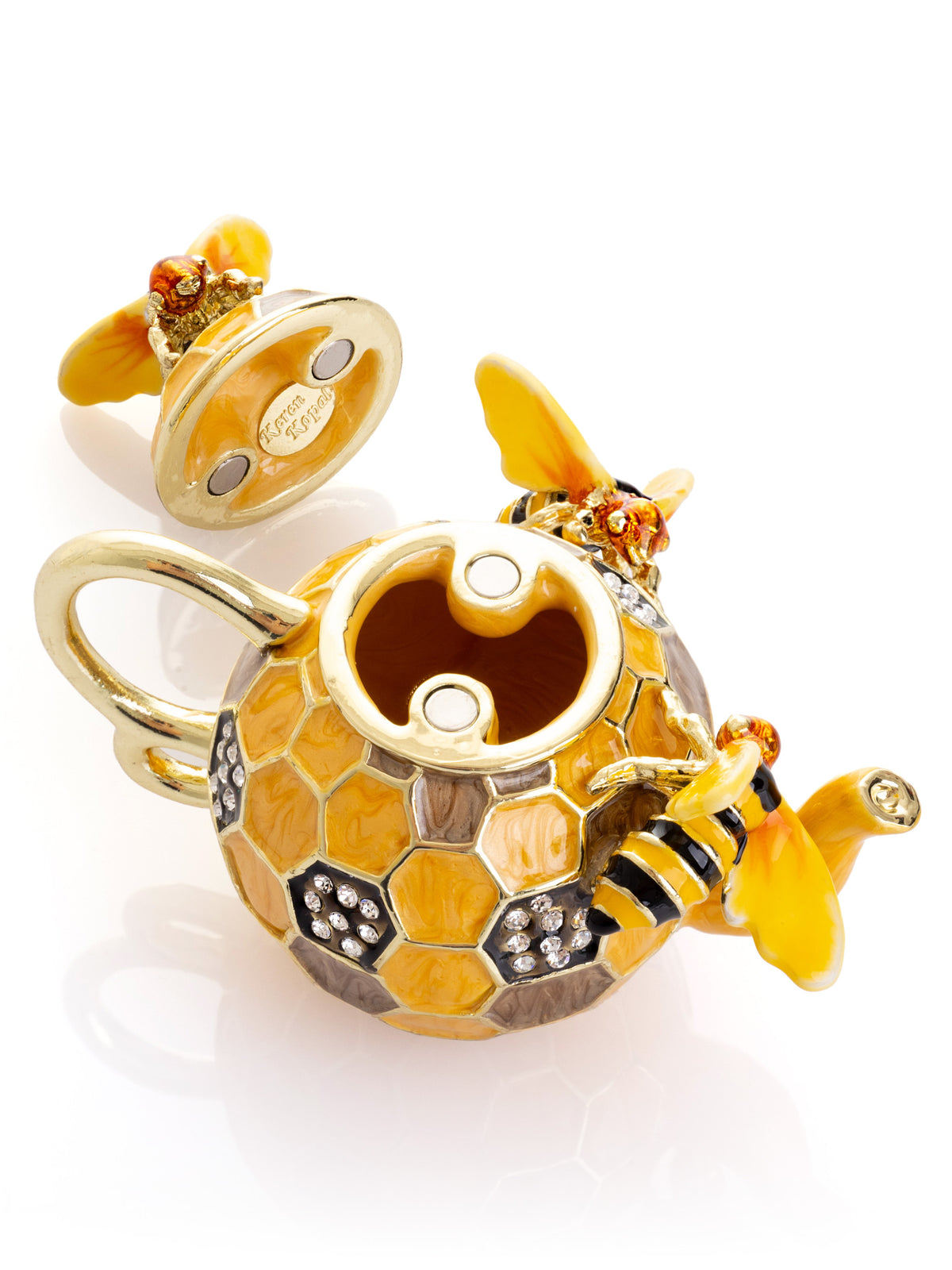 Keren Kopal Bee & Honeycomb Teapot Trinket Box by Keren Kopal