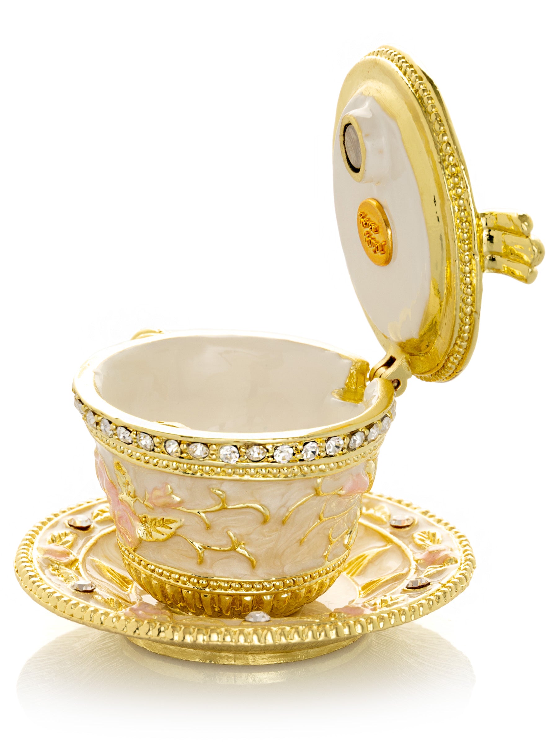 Keren Kopal Golden Tea Cup with Pink Roses