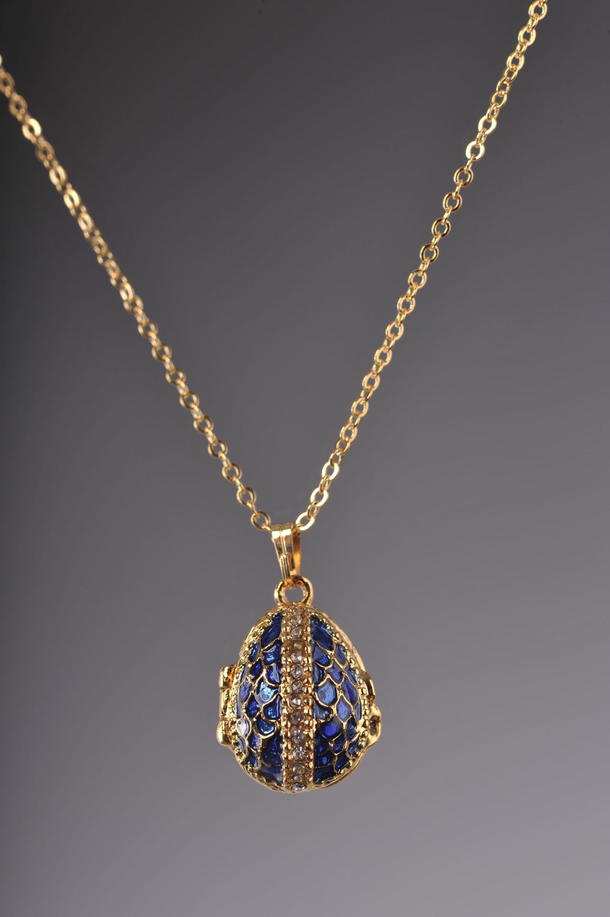 Keren Kopal Blue Egg Pendant with a Beetle