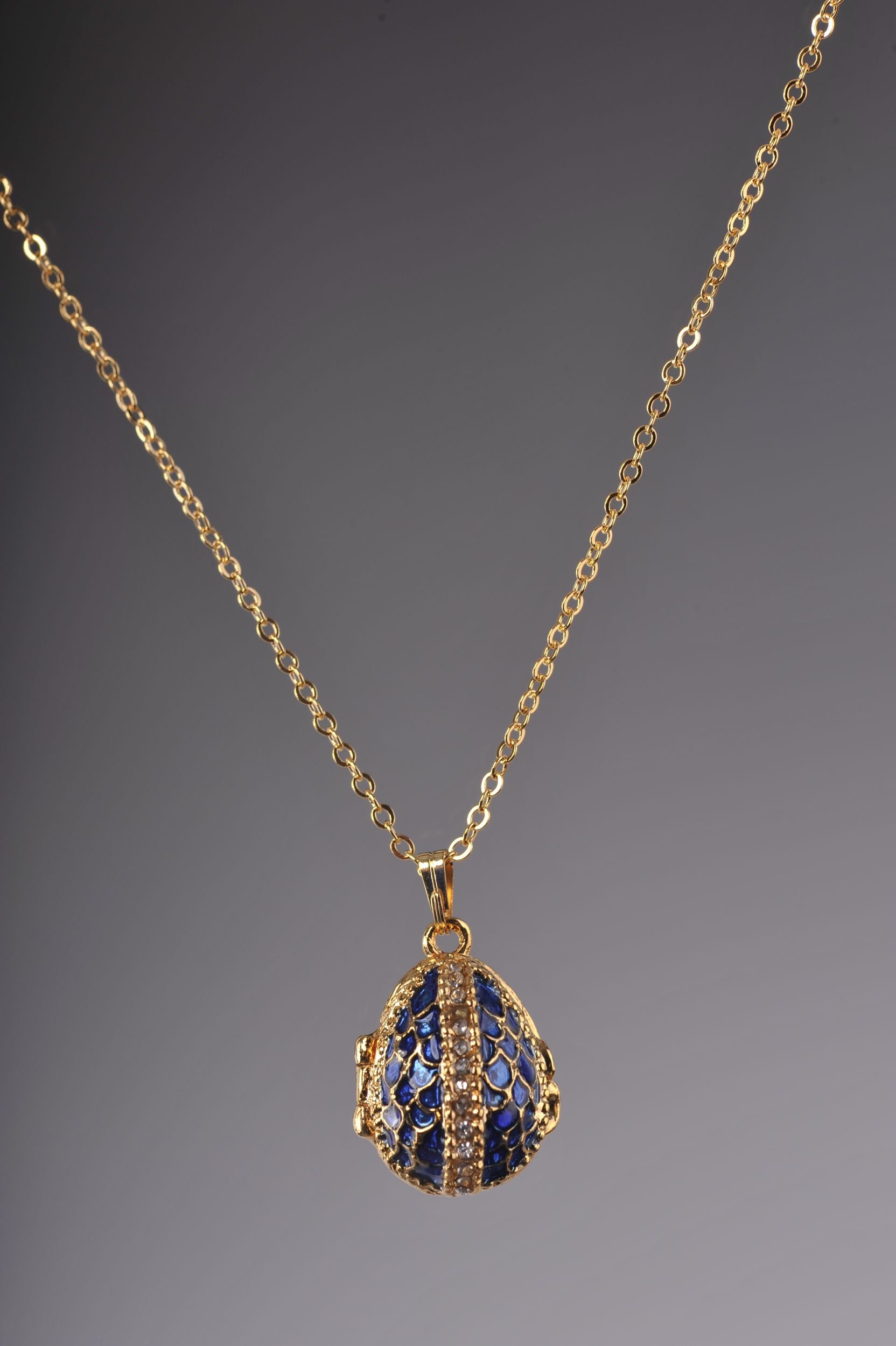 Keren Kopal Blue Egg Pendant with a Beetle