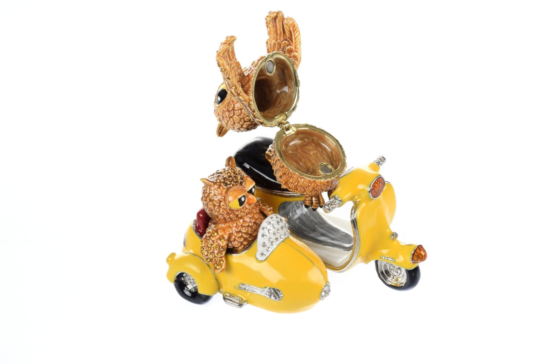 Keren Kopal Brown Owl & Owlet Yellow bike with sidecar Limited edition 1 of 250