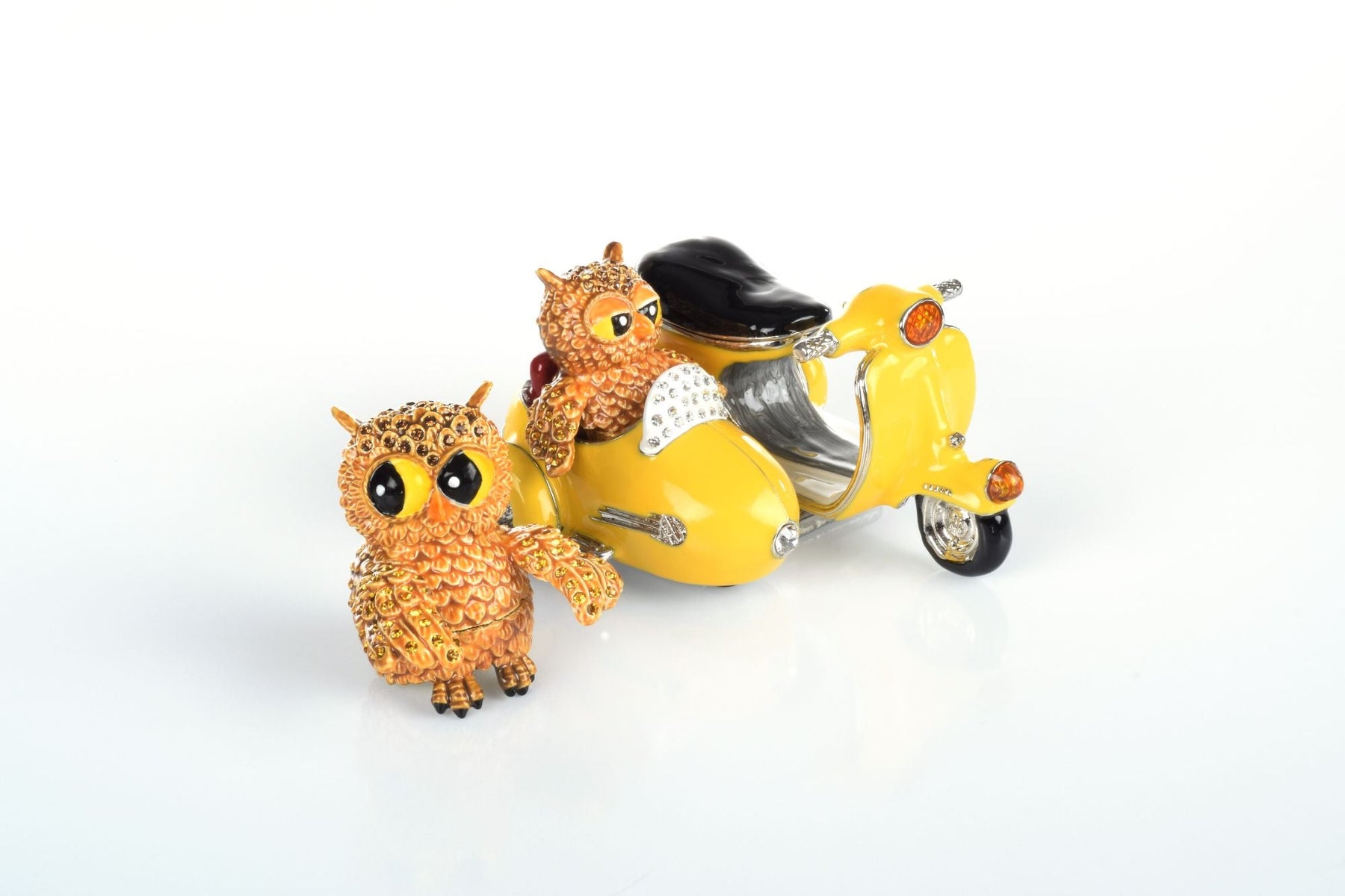 Keren Kopal Brown Owl & Owlet Yellow bike with sidecar Limited edition 1 of 250