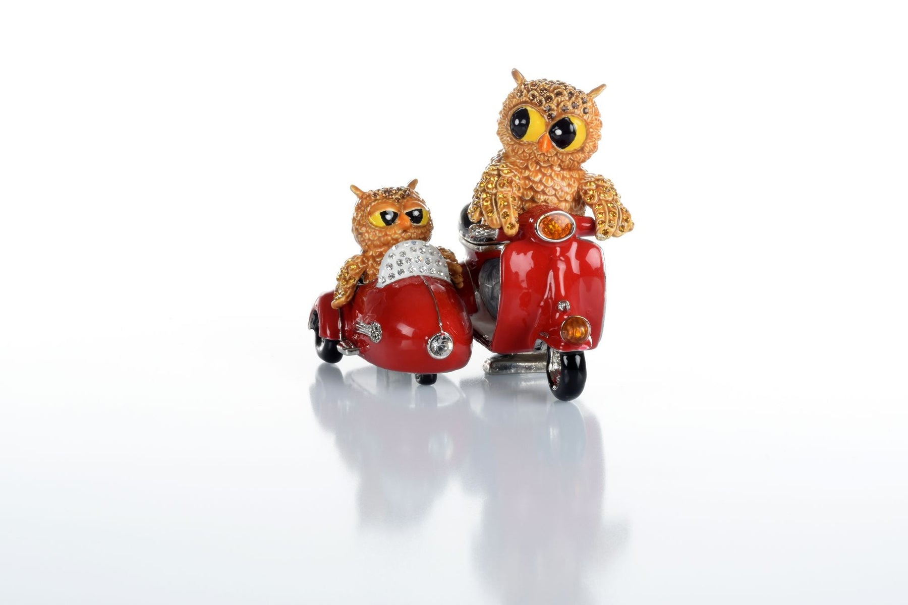 Keren Kopal Brown Owl & Owlet red bike with sidecar Limited edition 1 of 250