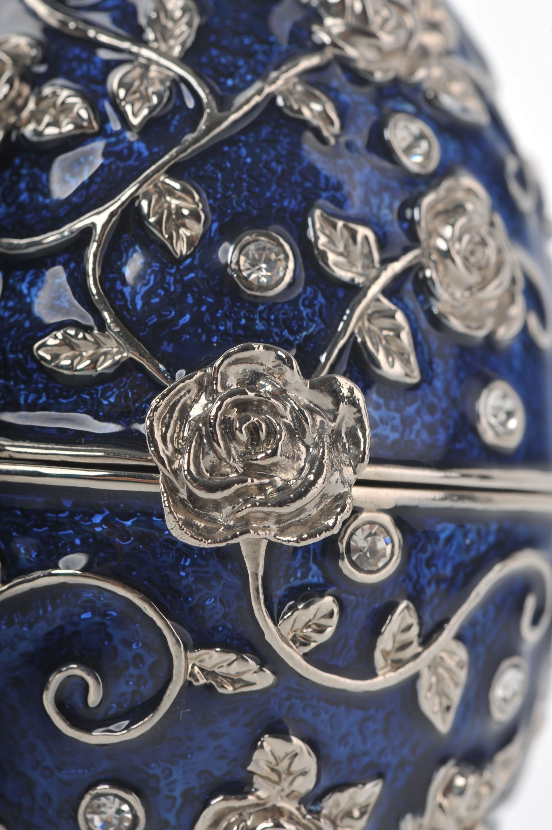 Keren Kopal Blue Faberge Egg with Frog Inside