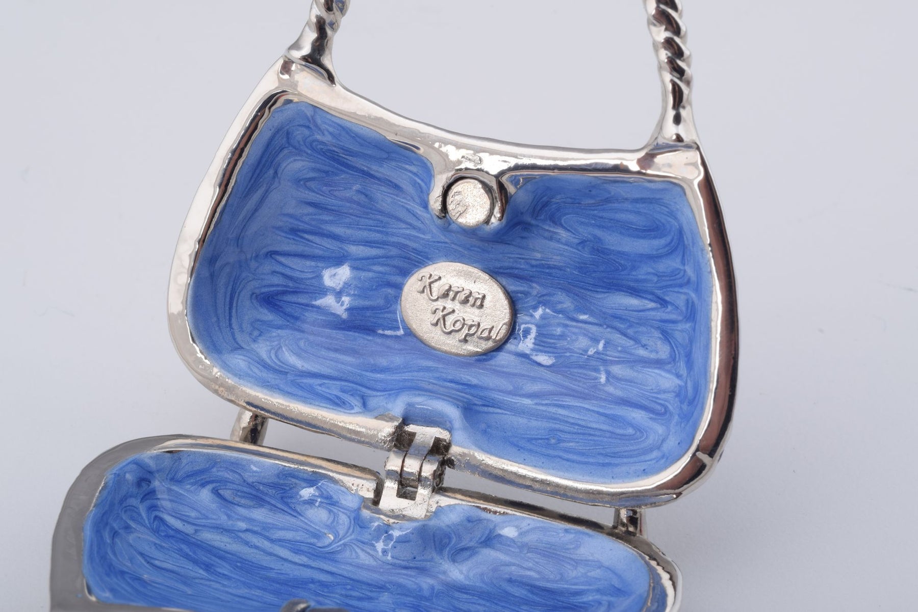 Keren Kopal Blue & White Woman Bag Trinket Box