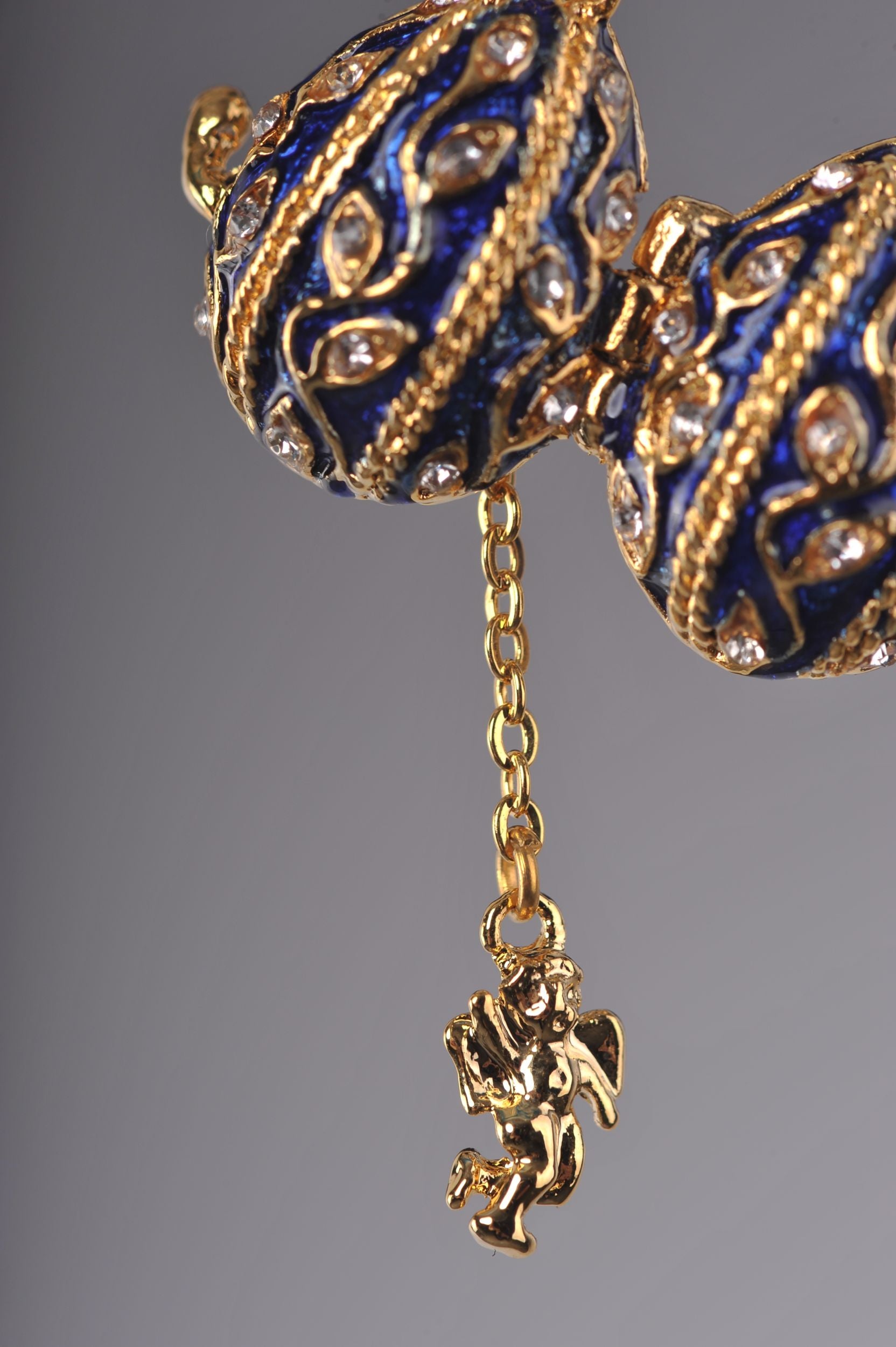 Keren Kopal Blue Faberge Easter Egg Necklace