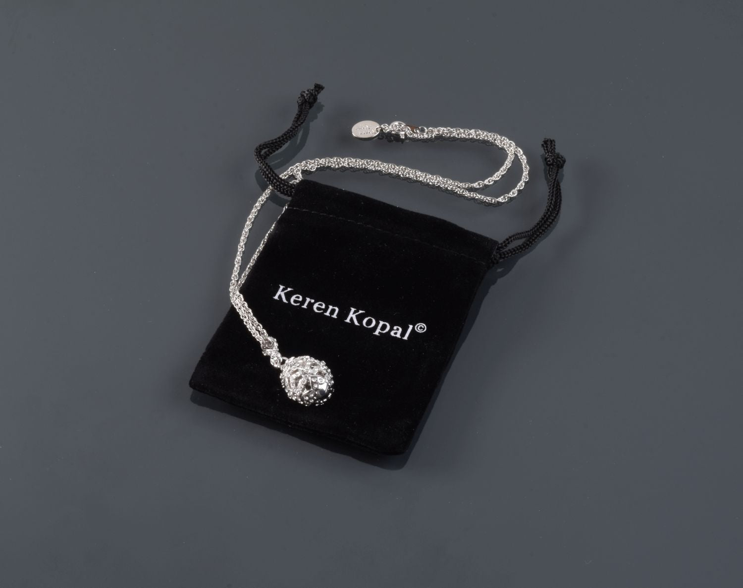 Keren Kopal Silver Egg Pendant Necklace