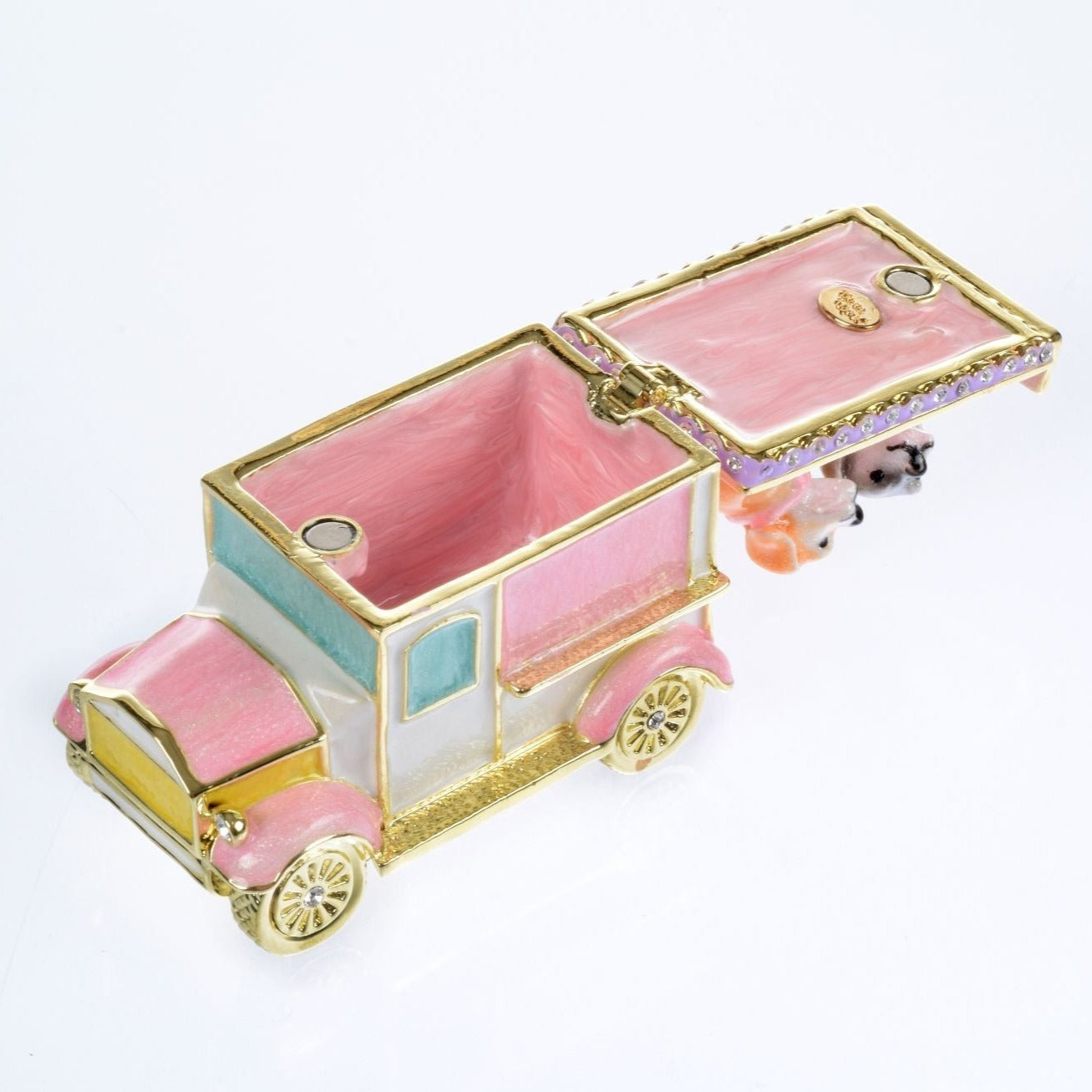 Keren Kopal Dog puppies London bus Trinket Box
