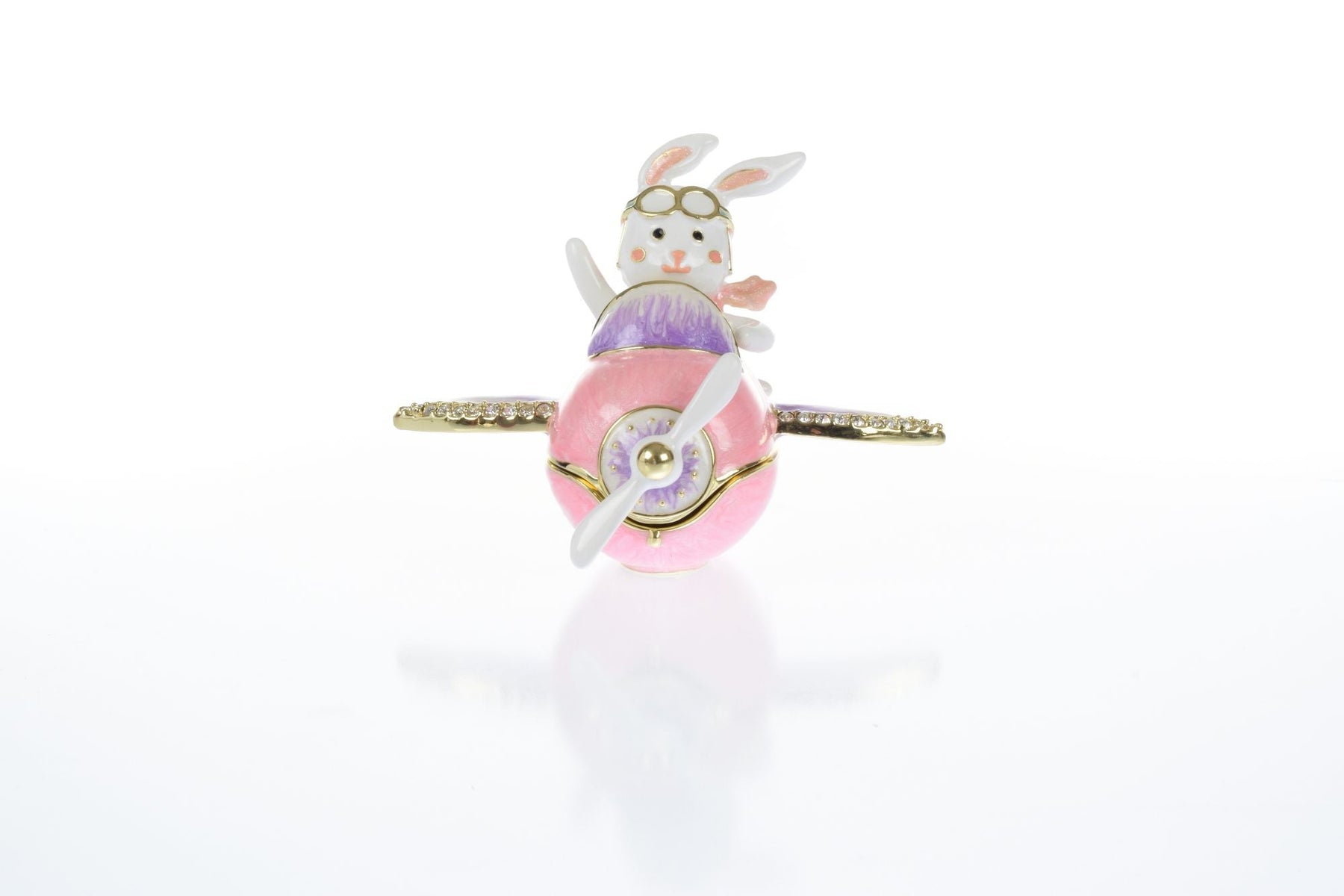 Keren Kopal Bunny flying a pink plane trinket box